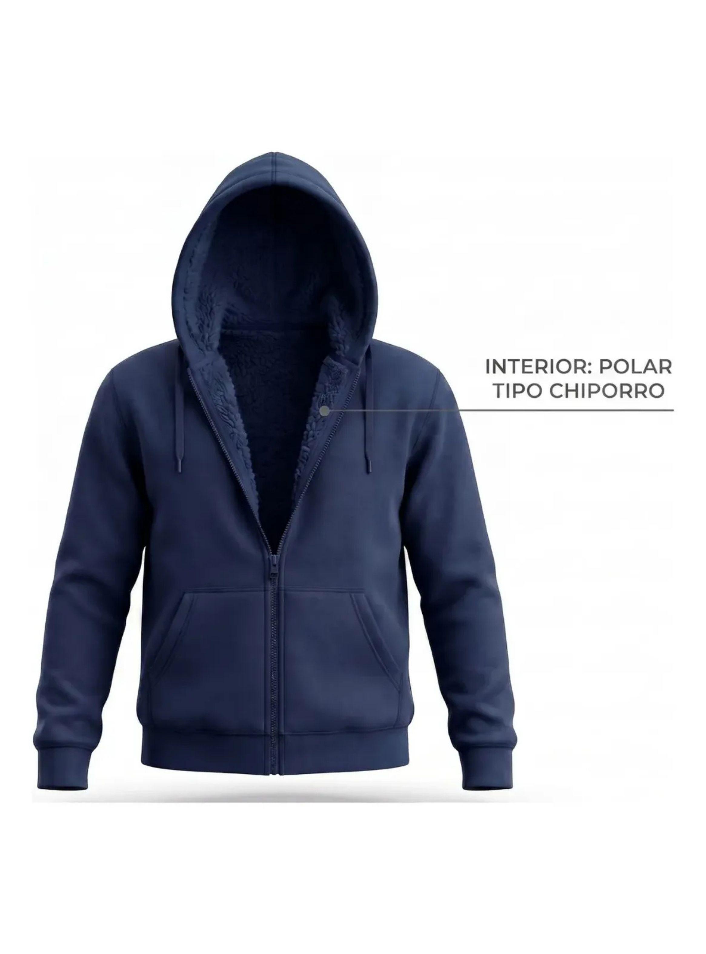 Polerón Canguro Hombre Colores. Forro Polar. Capucha. 807-4
