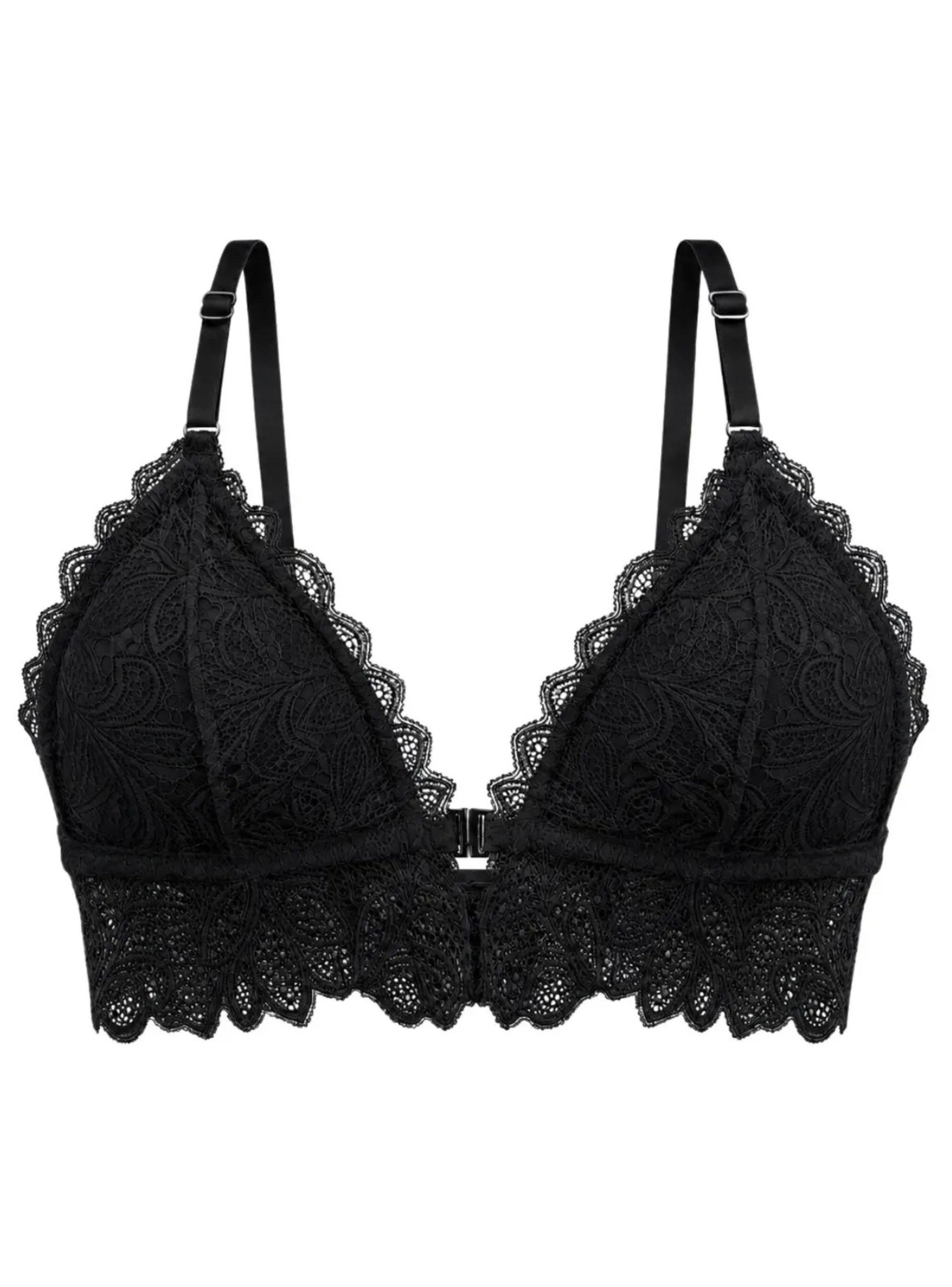 Pack 3 Bralette Mujer Encaje Cierre Frontal Bretel Ajustable 606-4