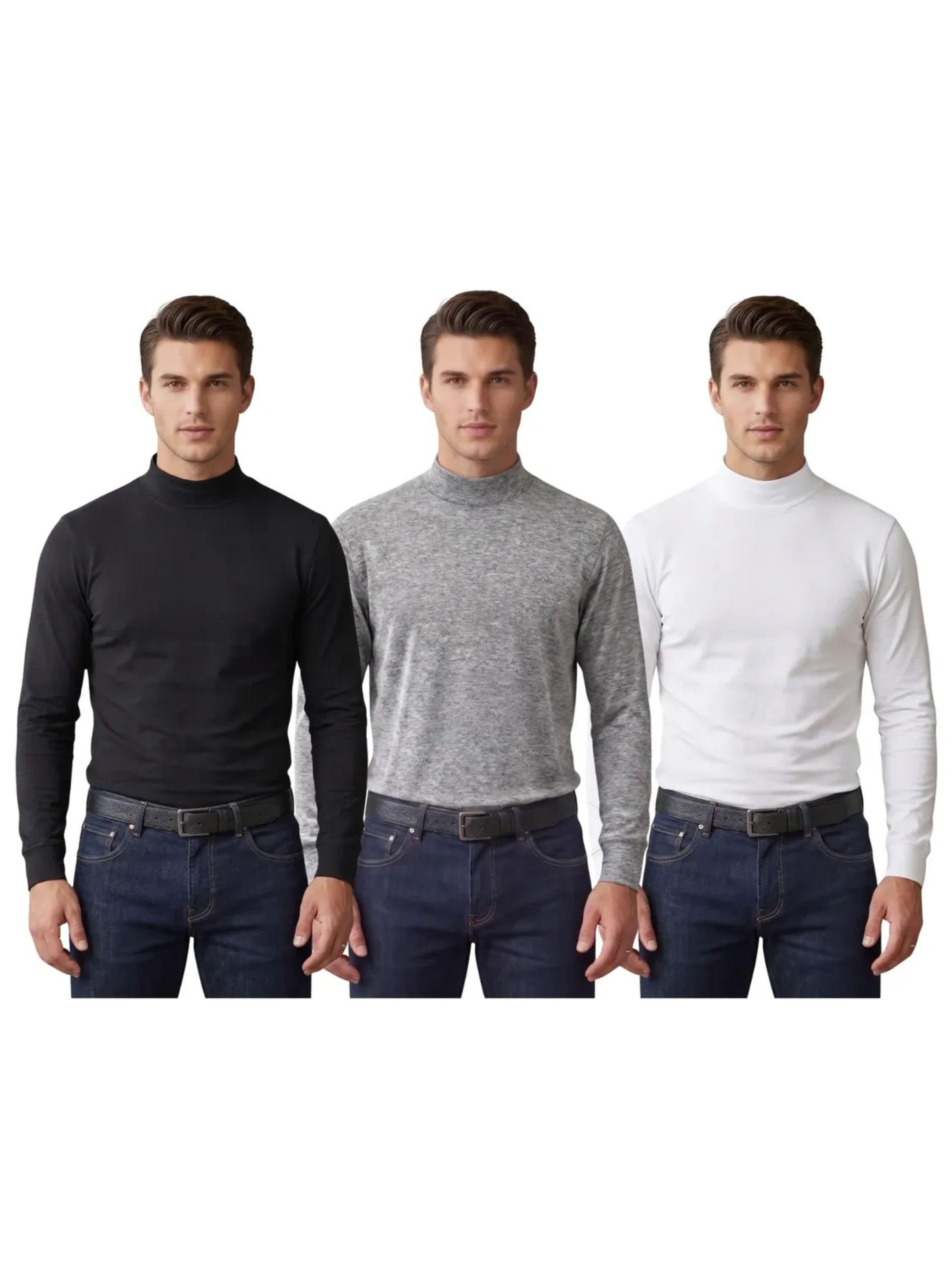 Pack 3 Camiseta Beatle Hombre Juvenil Algodón Manga Larga 6516-0