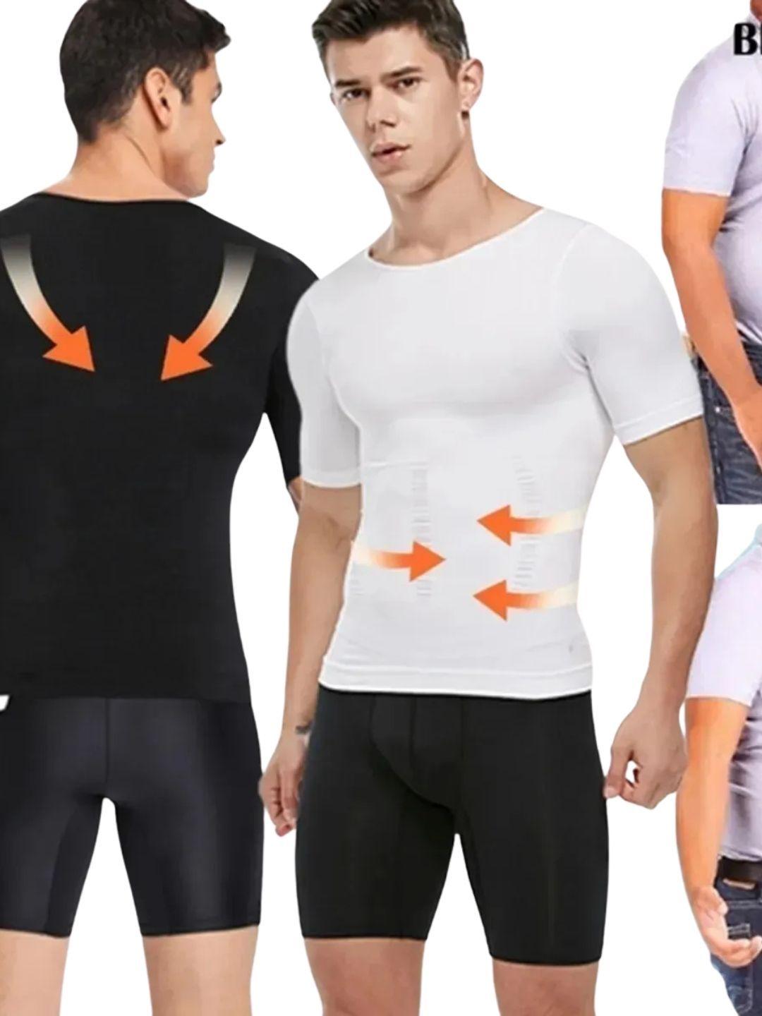 Pack 2 Polera Compresión Hombre Faja Camiseta Reductora 779-2