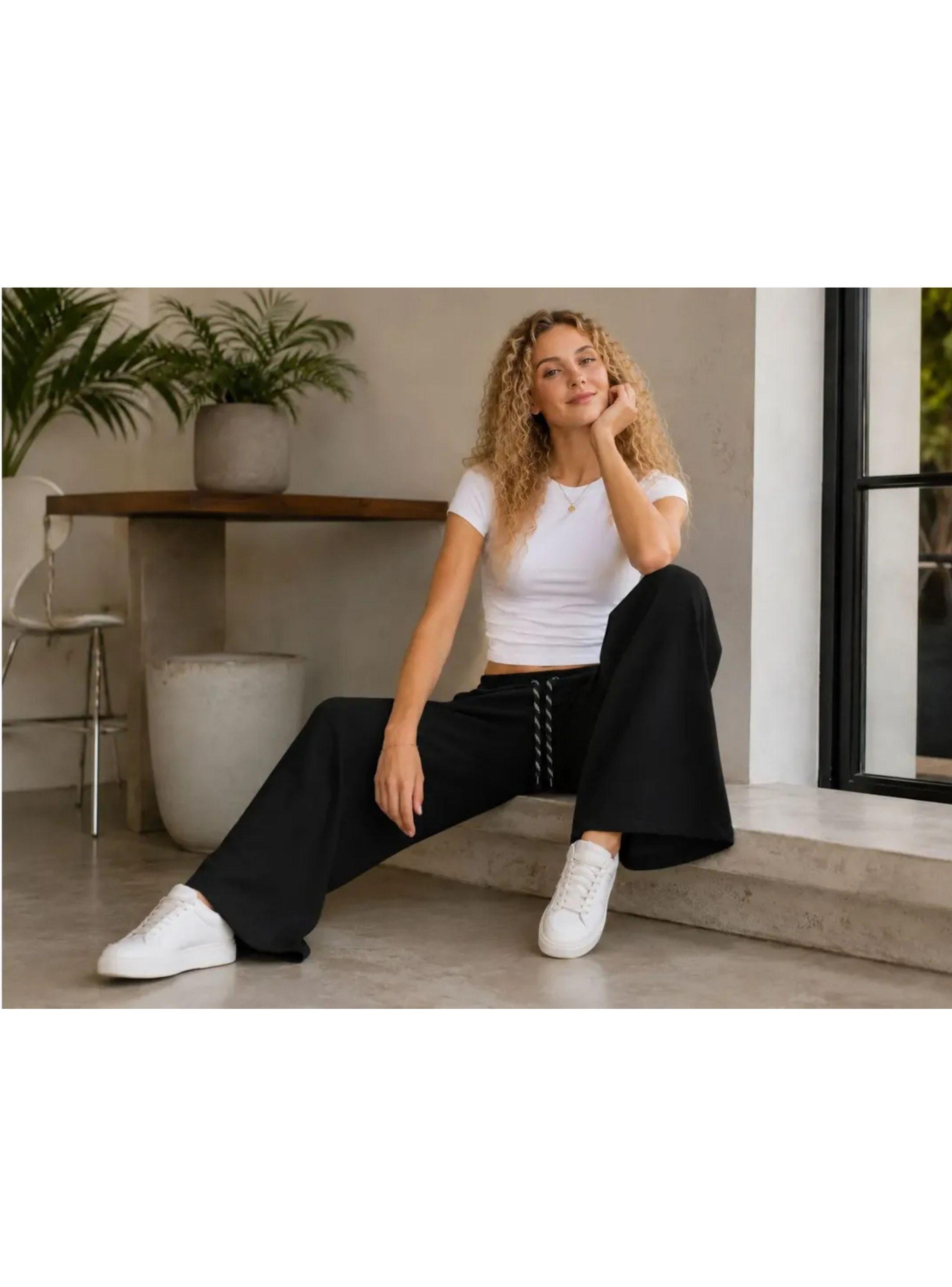 Pantalón Mujer Palazzo Algodón. Buzo Lulu Calidad Premium 819-1