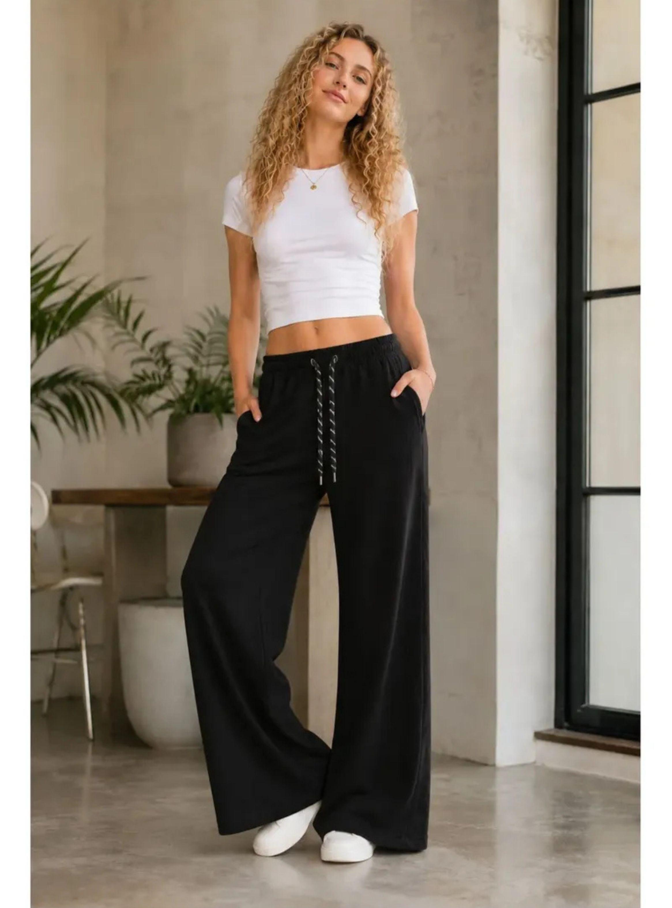 Pantalón Mujer Palazzo Algodón. Buzo Lulu Calidad Premium 819-2