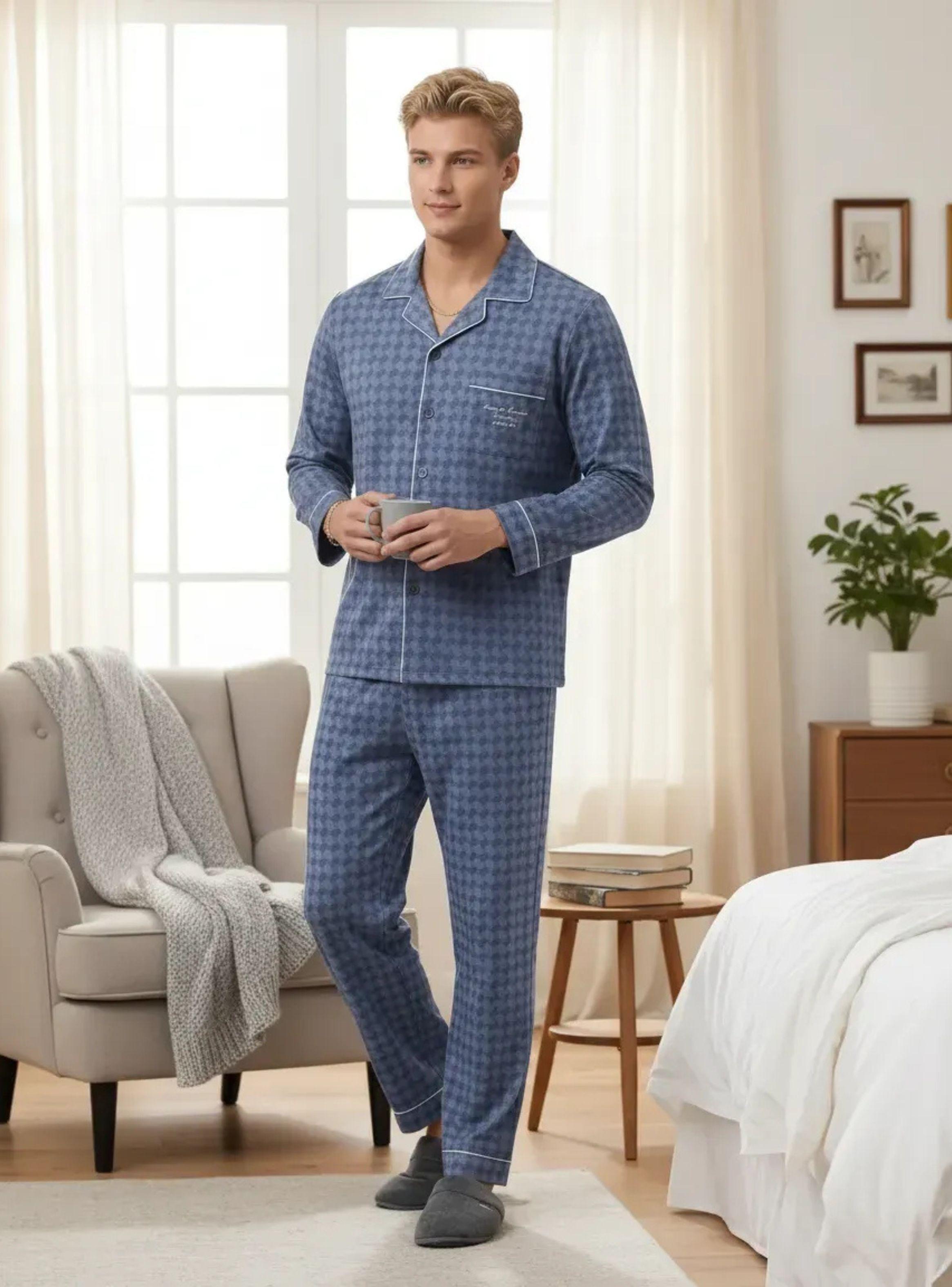 Pijama Hombre Tallas Grandes Algodón  Premium Regalo A Papá 612-1