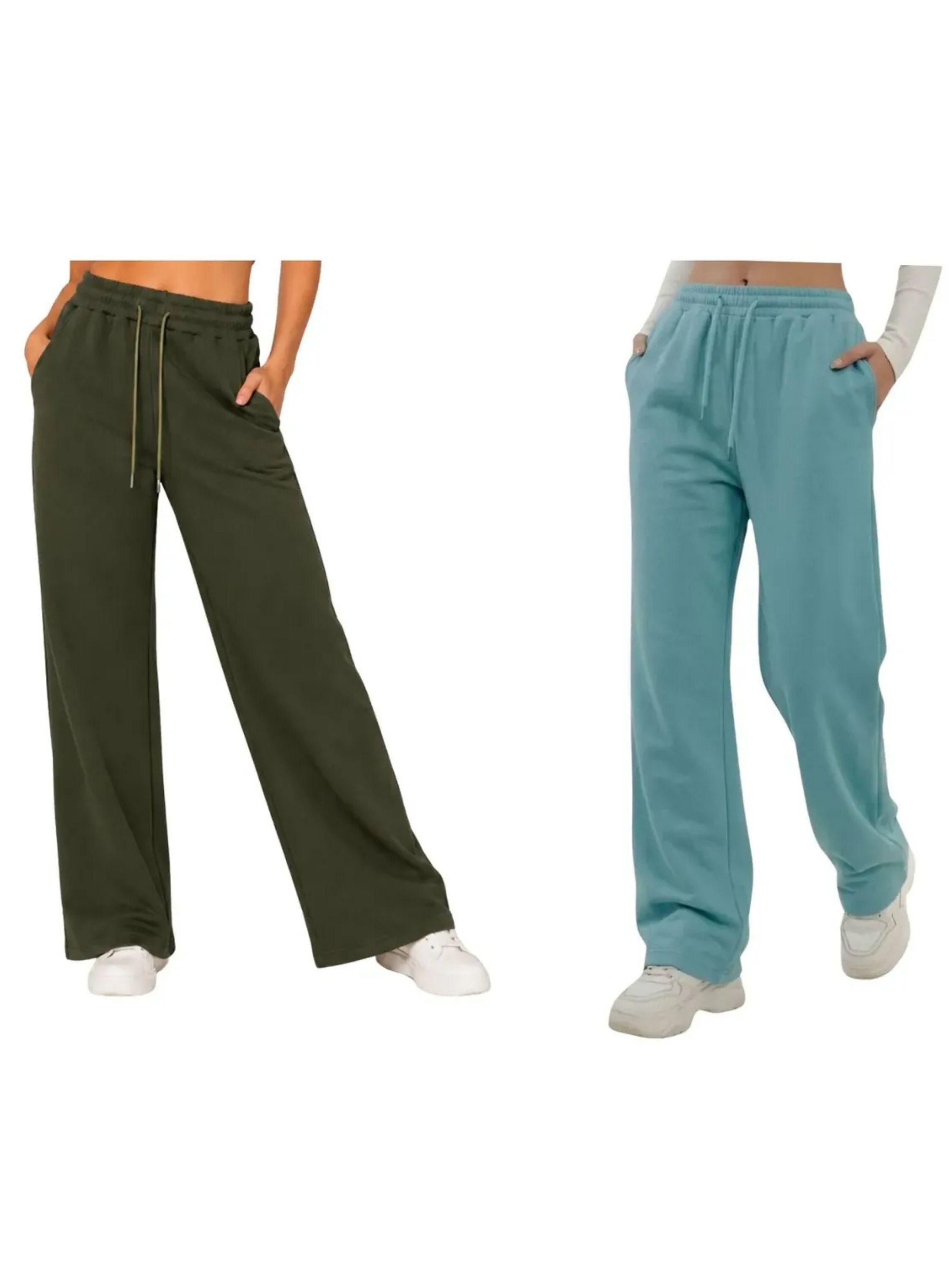 Pack 2 Pantalones Recto Jogger Buzo Mujer Algodon Forro Polar 138-1