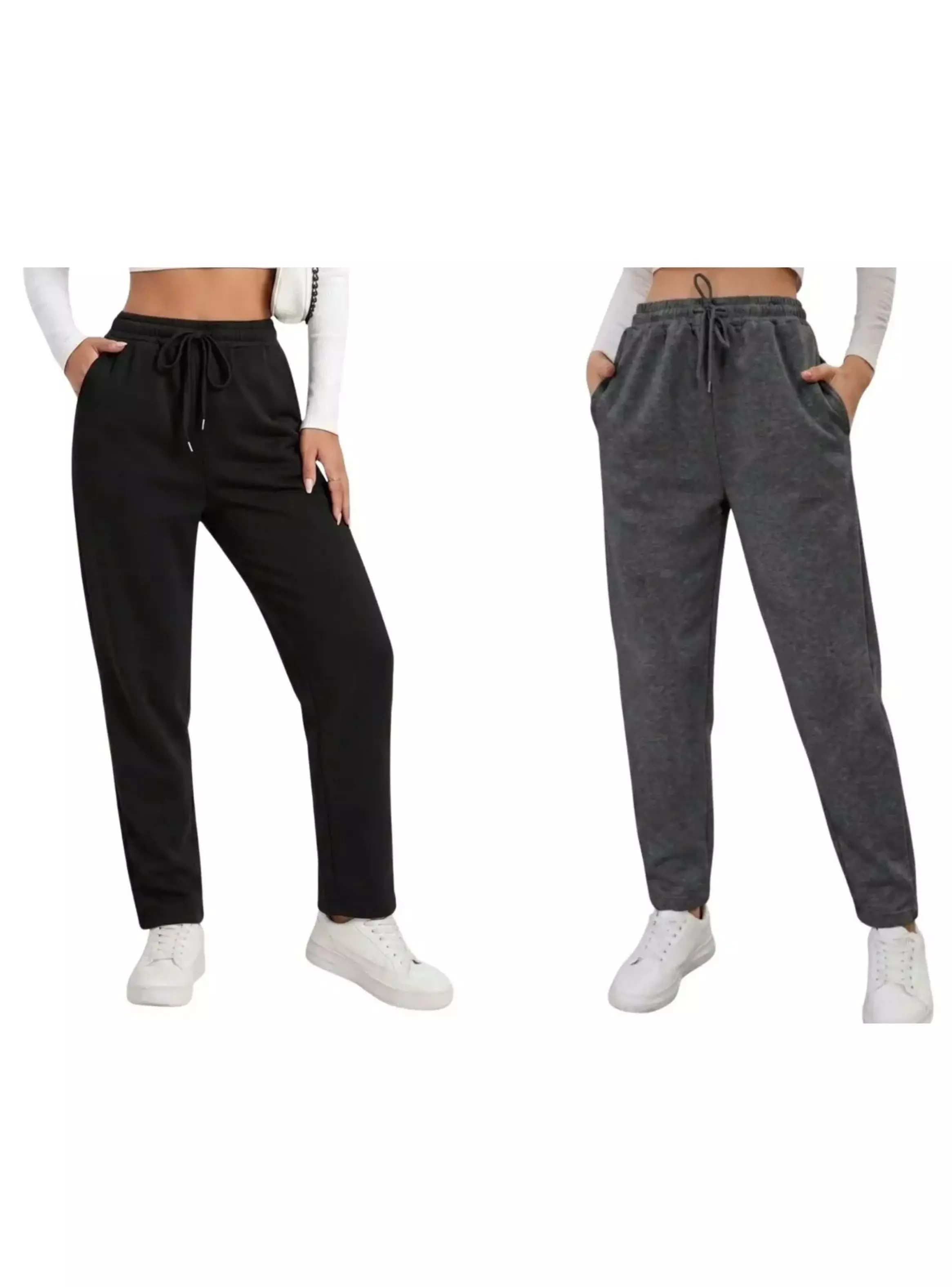 Pack 2 Pantalones Recto Jogger Buzo Mujer Algodon Forro Polar 138-2
