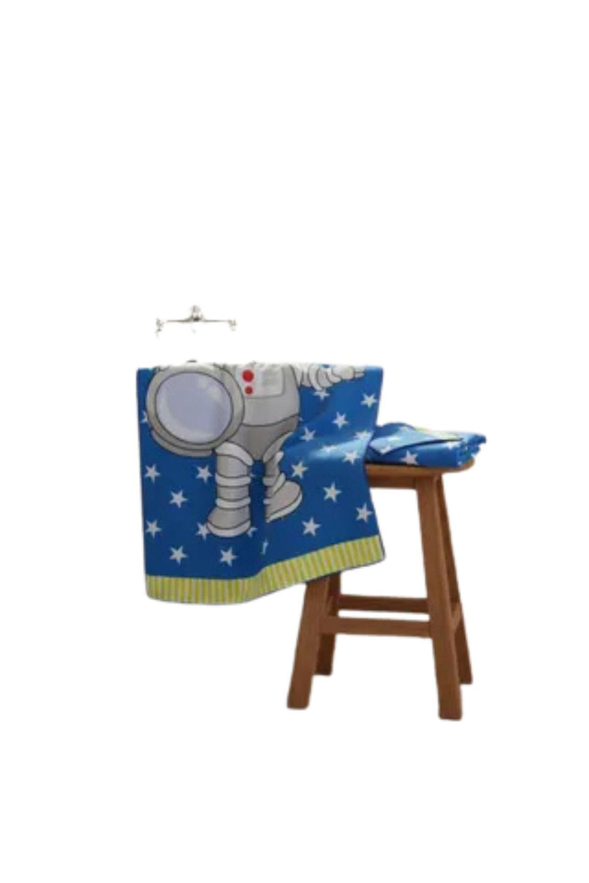 Toalla Playa Piscina Niño, Niña Capucha Diseños Astronauta Azul-2