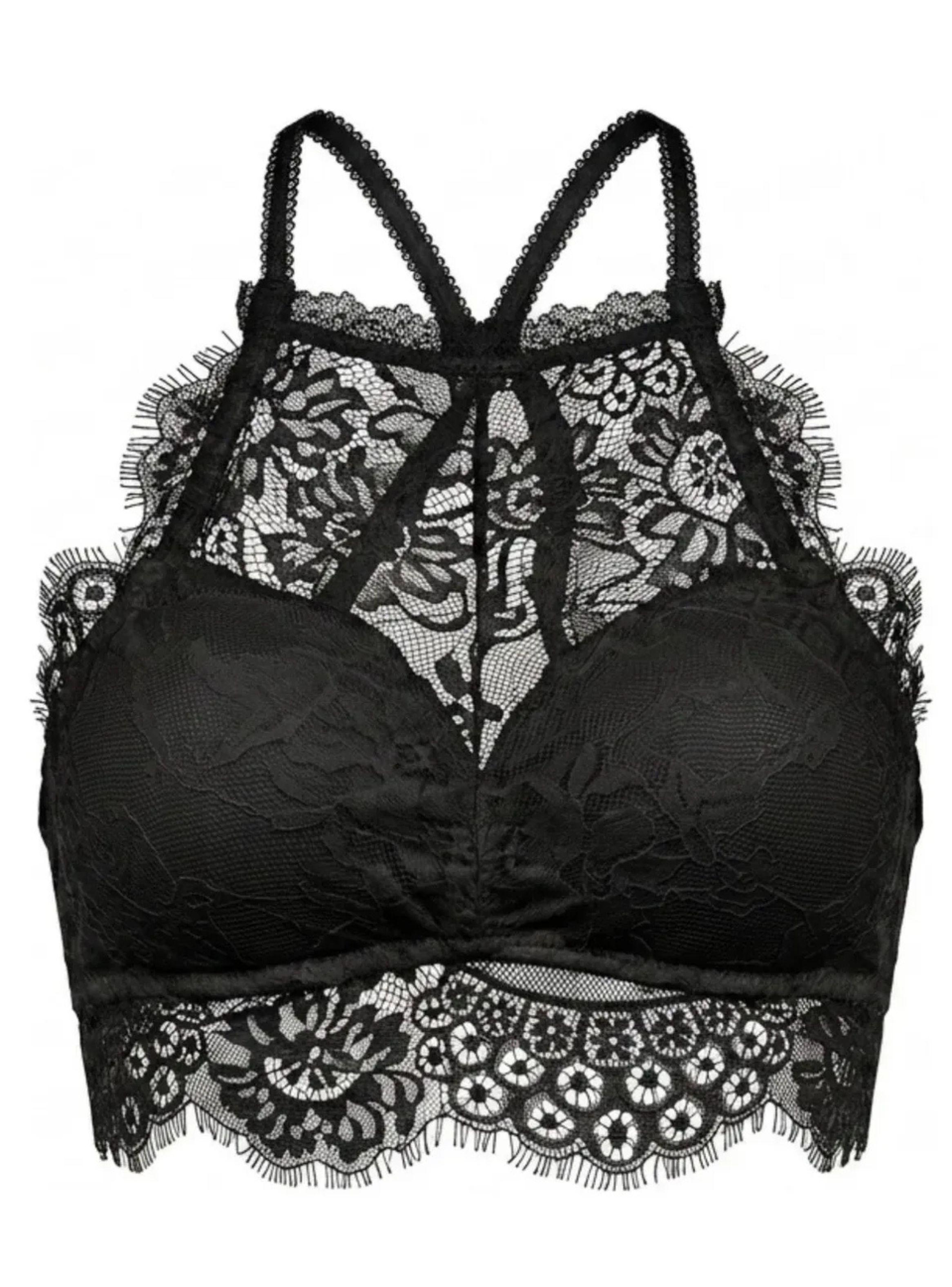Bralette Top Elasticado Mujer Sostén Peto Sujetador Encaje 611-4