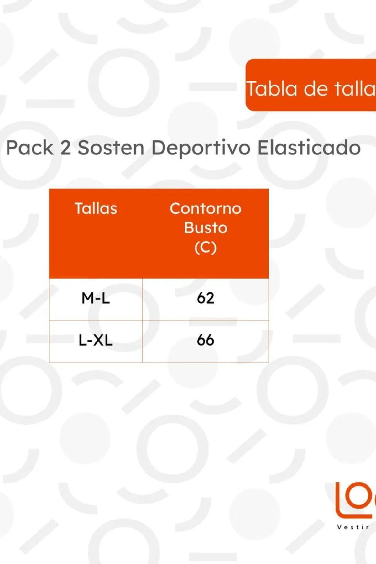Pack 2 Sostén Deportivo Elasticado Mujer. Peto Sujetador 319-7