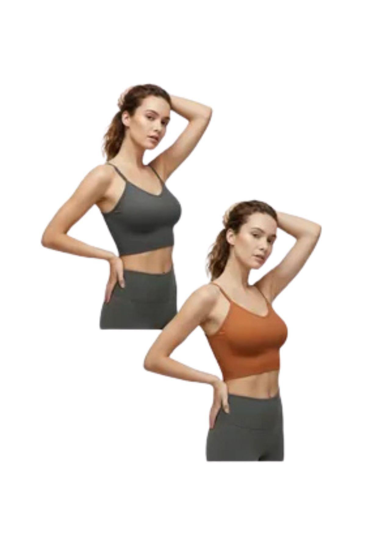 Pack 2 Sostén Deportivo Elasticado Mujer. Peto Sujetador 320-0