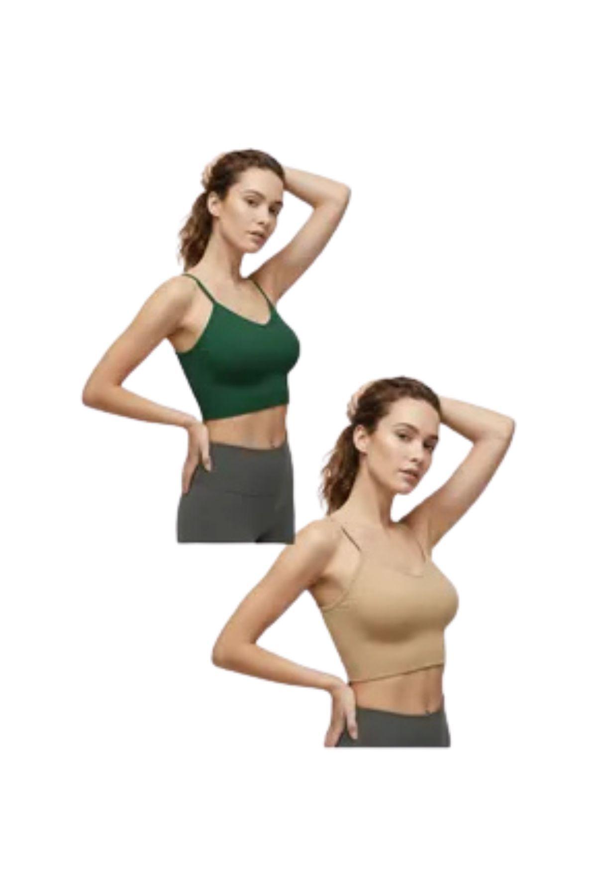 Pack 2 Sostén Deportivo Elasticado Mujer. Peto Sujetador 320-1