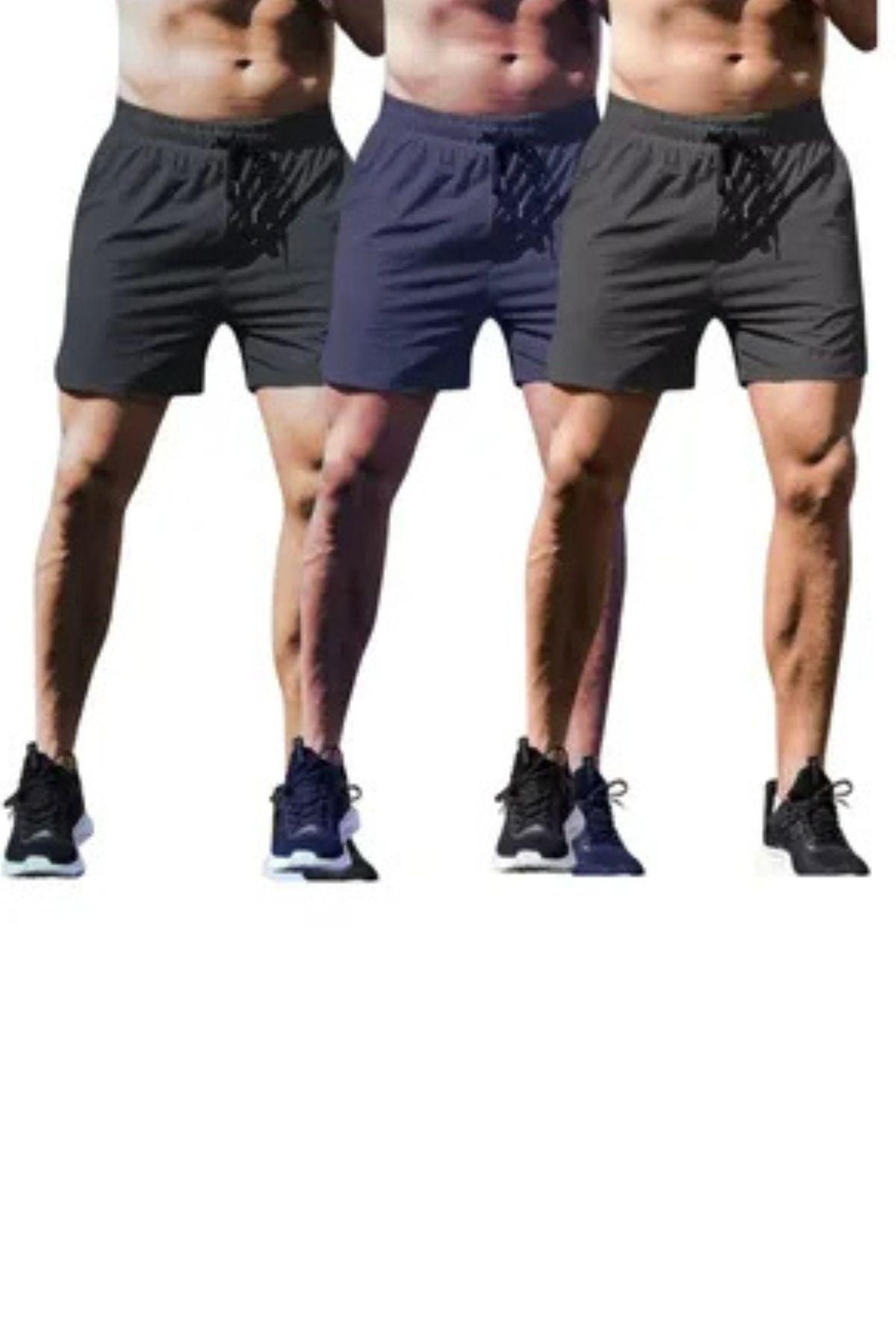 Pack 3 Short Gimnasio Bolsillo Poliéster Hombre Colores Surt 8798-0