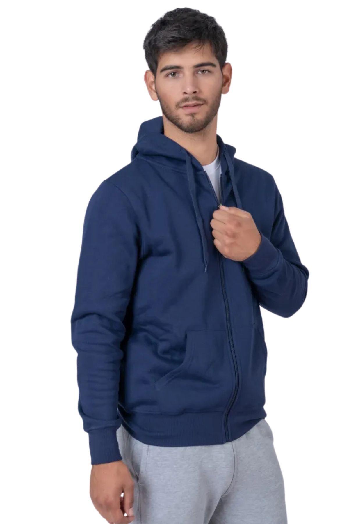 Polerón Hombre Con Capucha Y Cierre. Delgado Verano Unisex 3017-0
