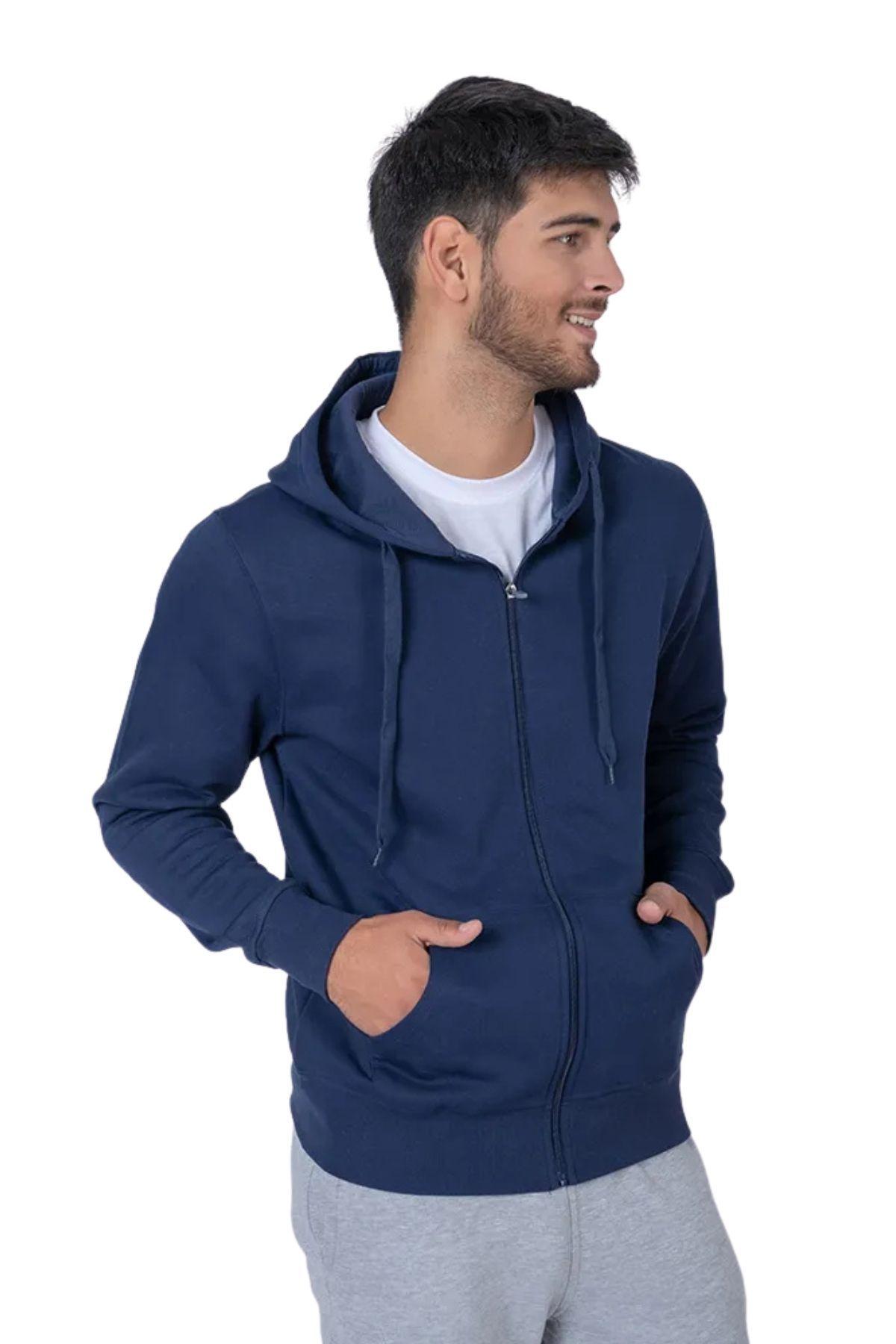 Polerón Hombre Con Capucha Y Cierre. Delgado Verano Unisex 3017-1