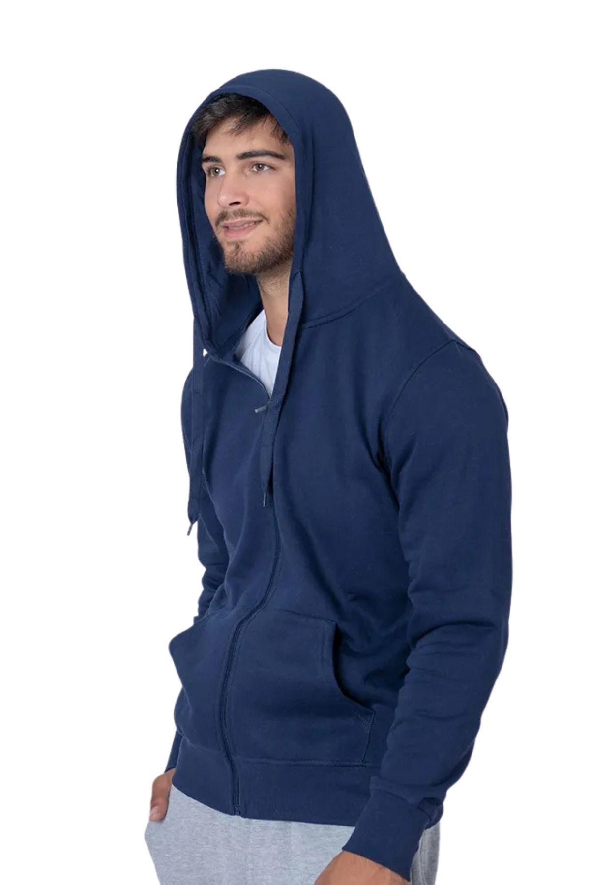 Polerón Hombre Con Capucha Y Cierre. Delgado Verano Unisex 3017-2