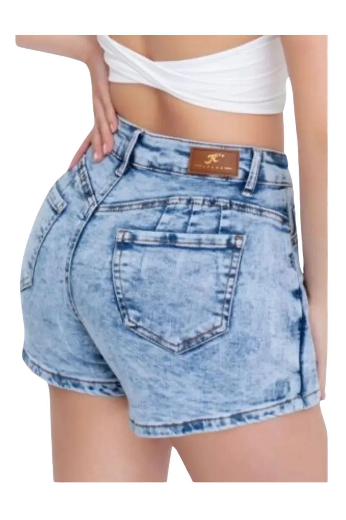 Mini Falda Short Jeans. Mujer Full Elasticada Tendencias 6017-5