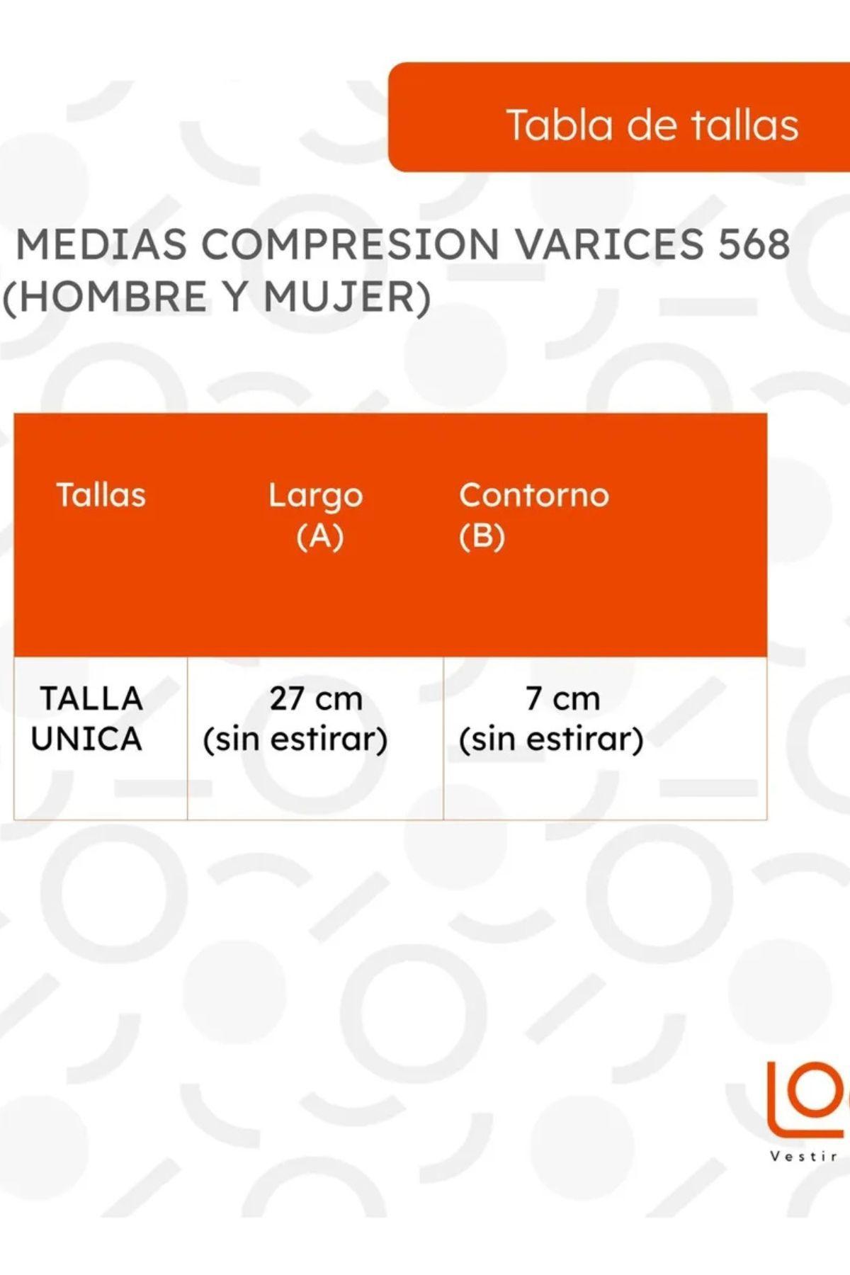 Pack 3 Pares Calcetas Cortas Compresión Varices. Circulación 568-4