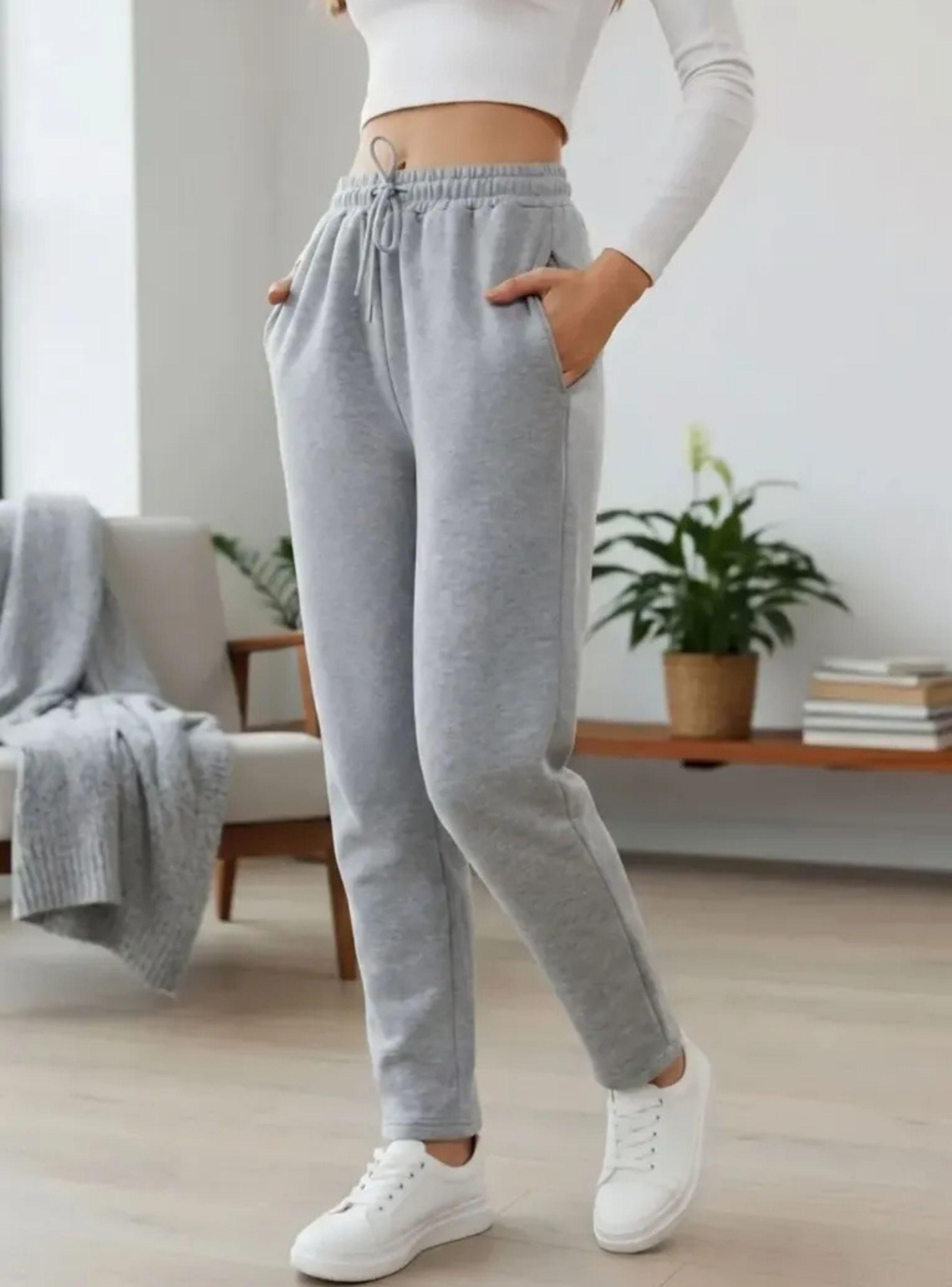 Pantalon Buzo Mujer Recto Slim Forro Polar 676-1
