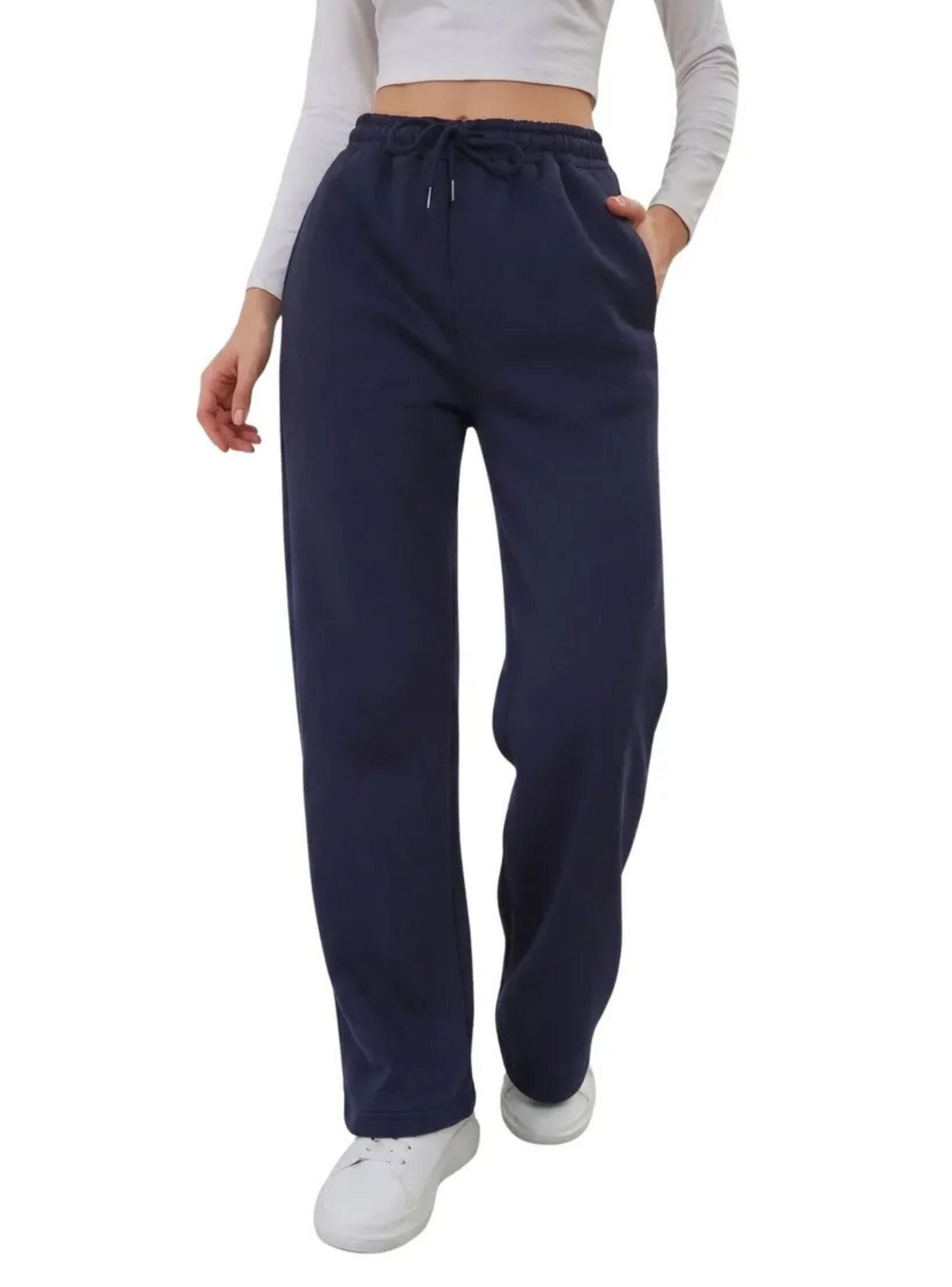Pantalon Buzo Mujer Recto Slim Forro Polar 676-0