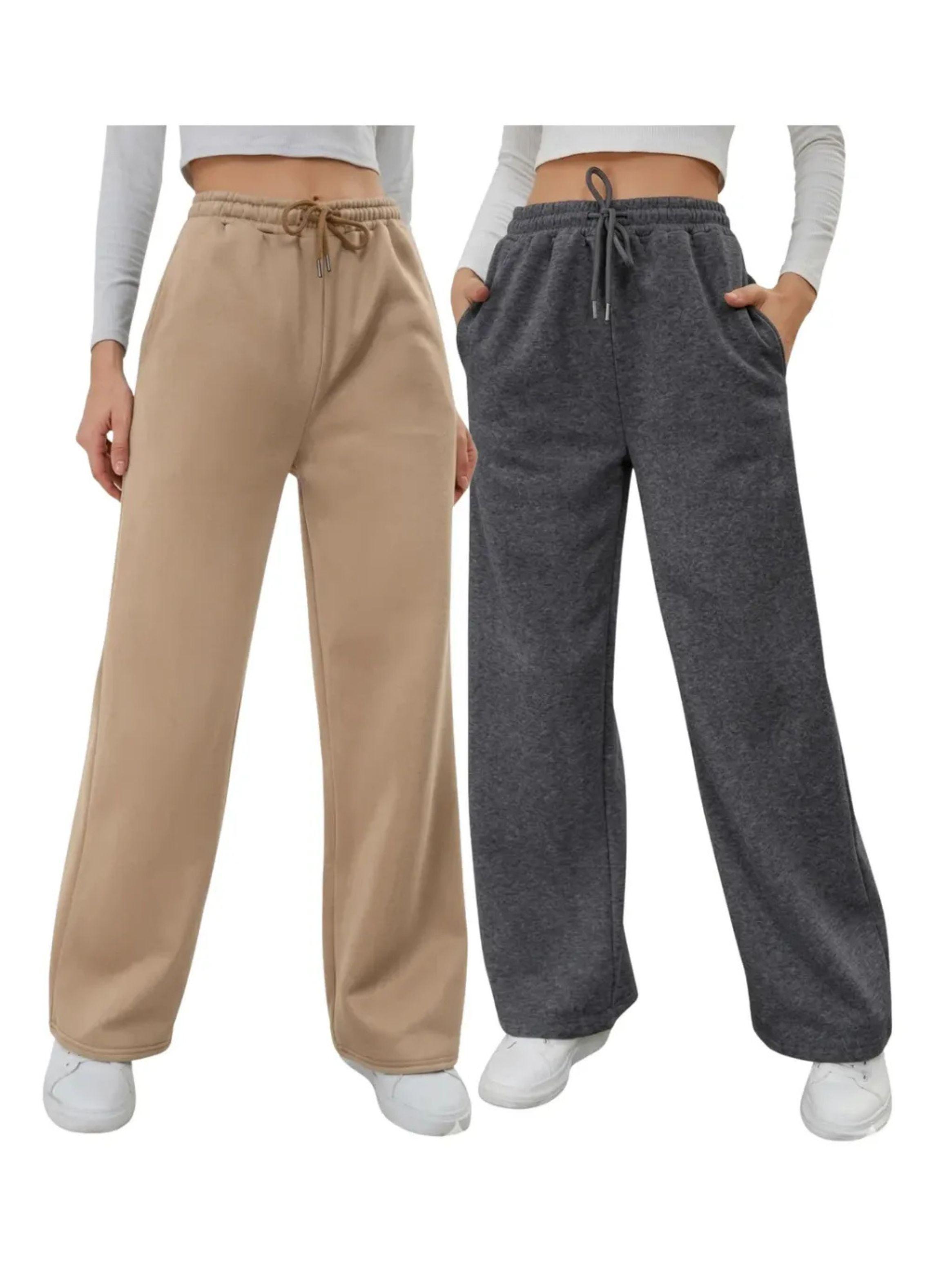 Pack 2 Pantal n Jogger Mujer Recto Forro Interior Corderito 8675-0