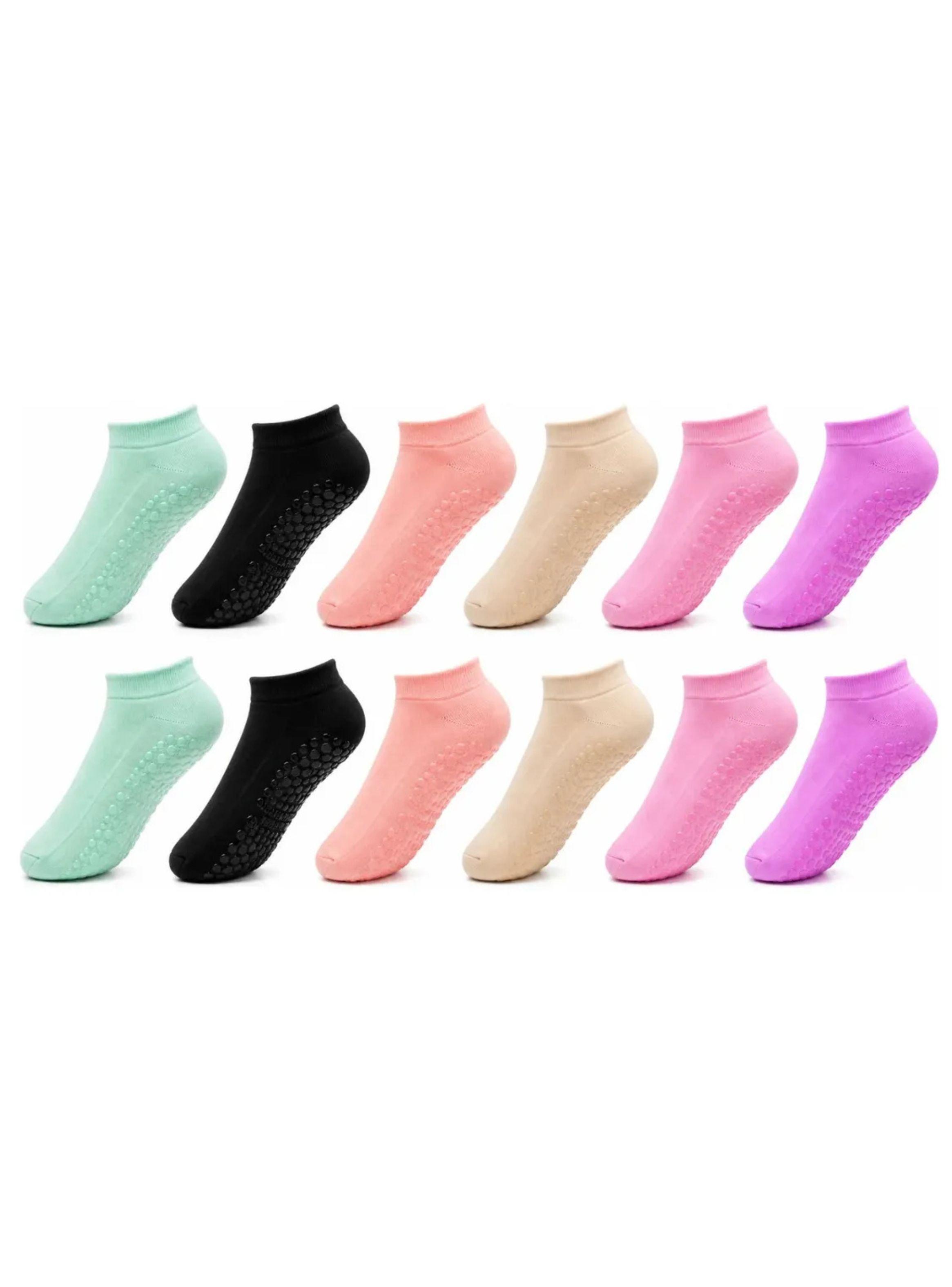 Pack 12 Pares Calcetas Mujer Antideslizantes Yoga Pilates Gym 129-1