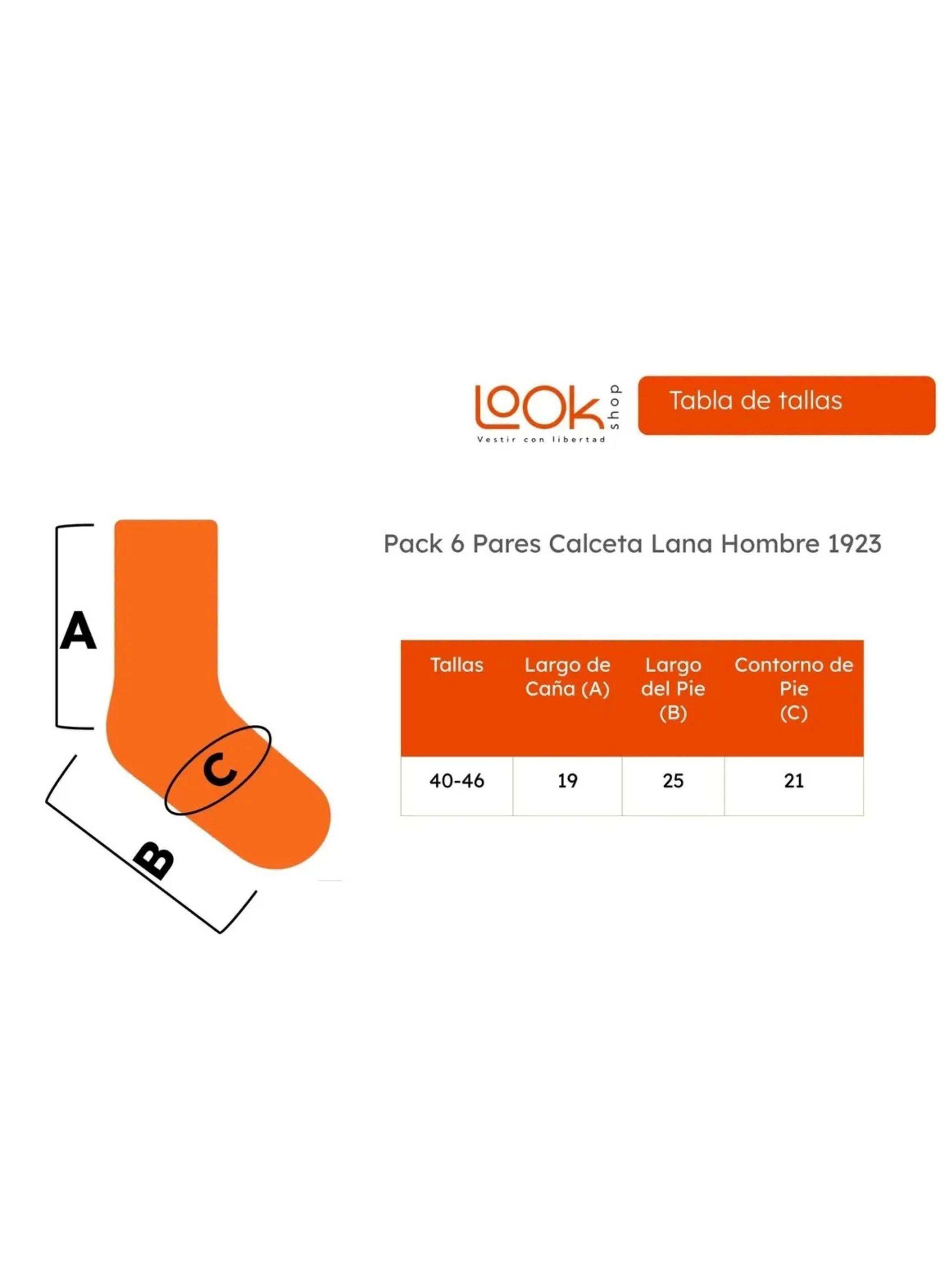 Pack 6 Pares Calcetas De Lana Térmicas Invierno Premium 1923-6