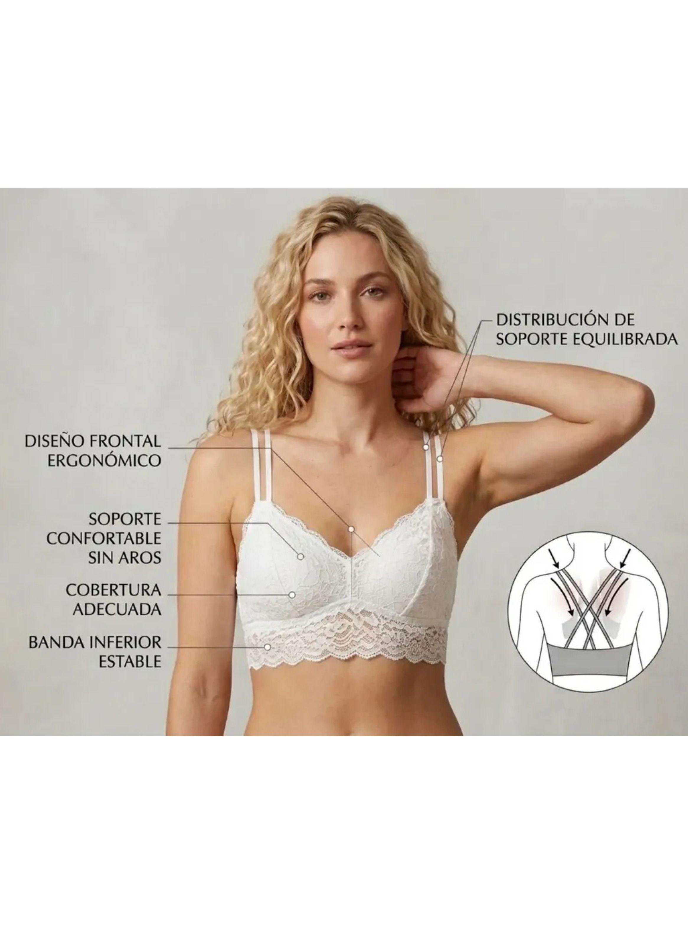 Bralet. Top Elasticado Mujer. Sostén Peto Sujetador Encaje 605-3