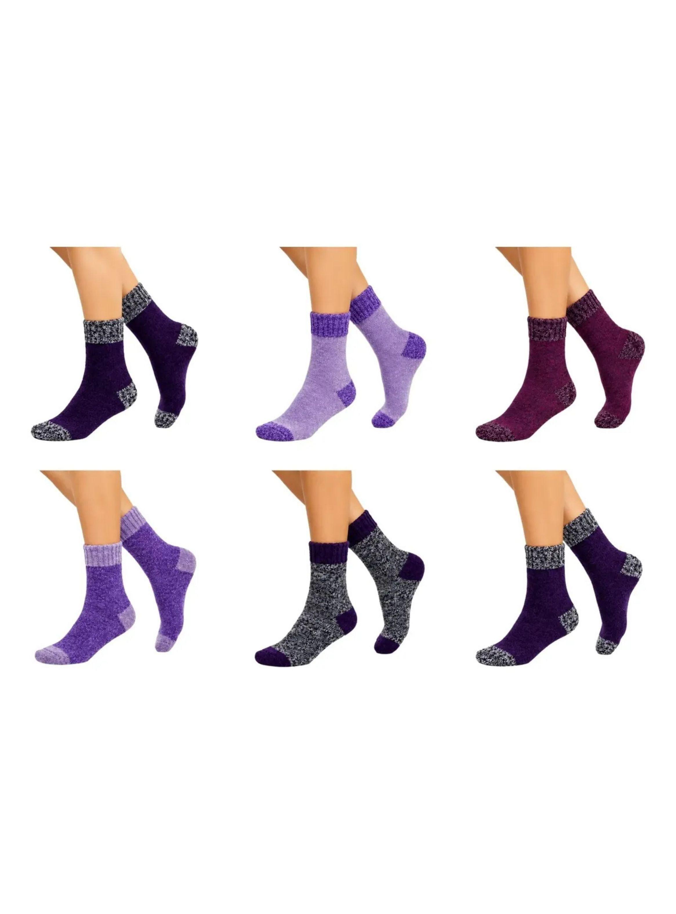 Pack 12 Pares Calcetas De Lana Térmicos Gruesos Invierno 2098-4
