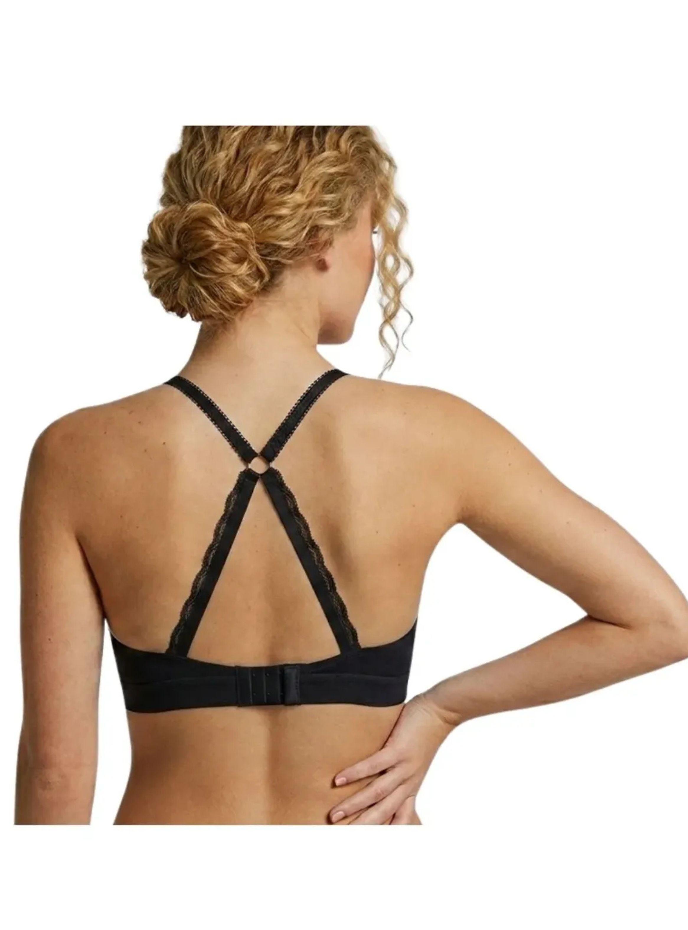 Pack 3 Bralette Mujer Encaje Top Cruzado Espalda Sin Broches 611-3