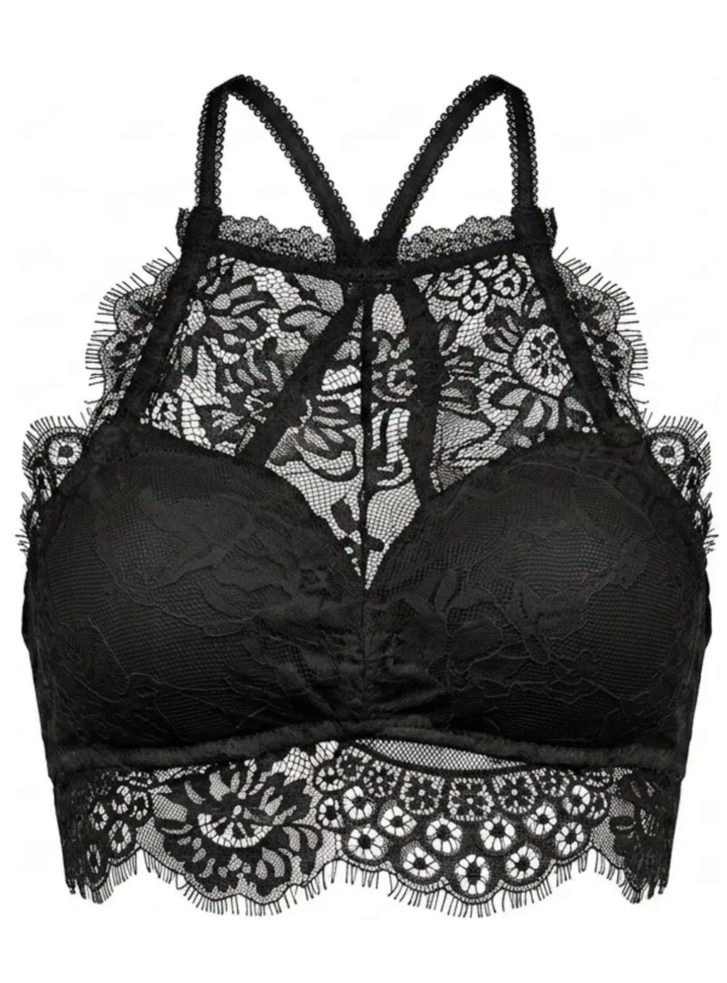 Pack 3 Bralette Mujer Encaje Top Cruzado Espalda Sin Broches 611-5