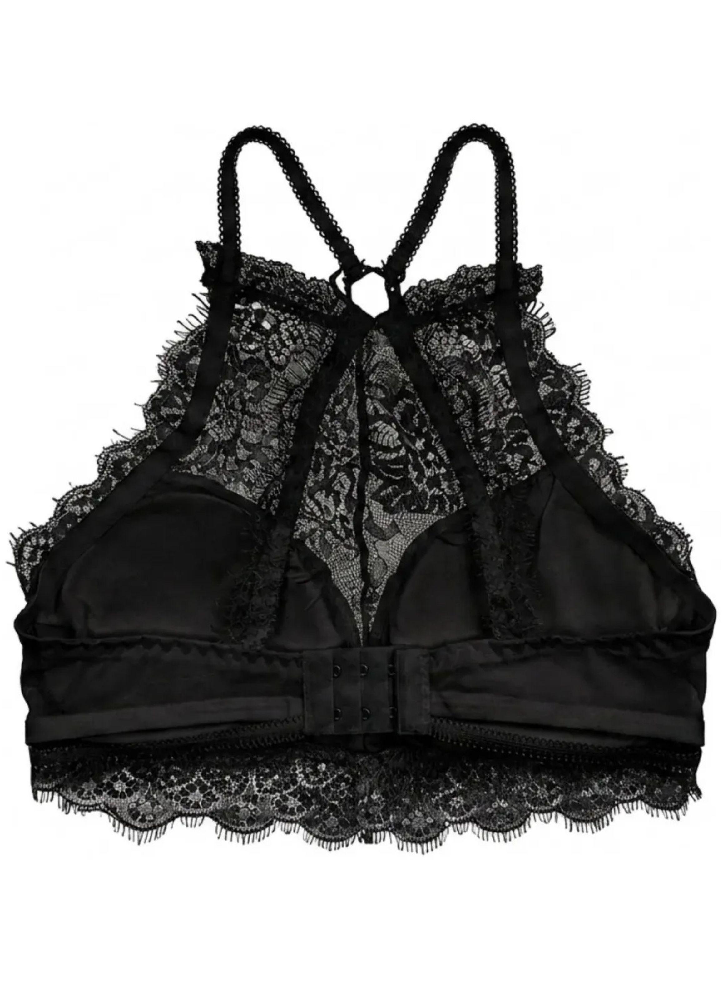 Pack 3 Bralette Mujer Encaje Top Cruzado Espalda Sin Broches 611-6