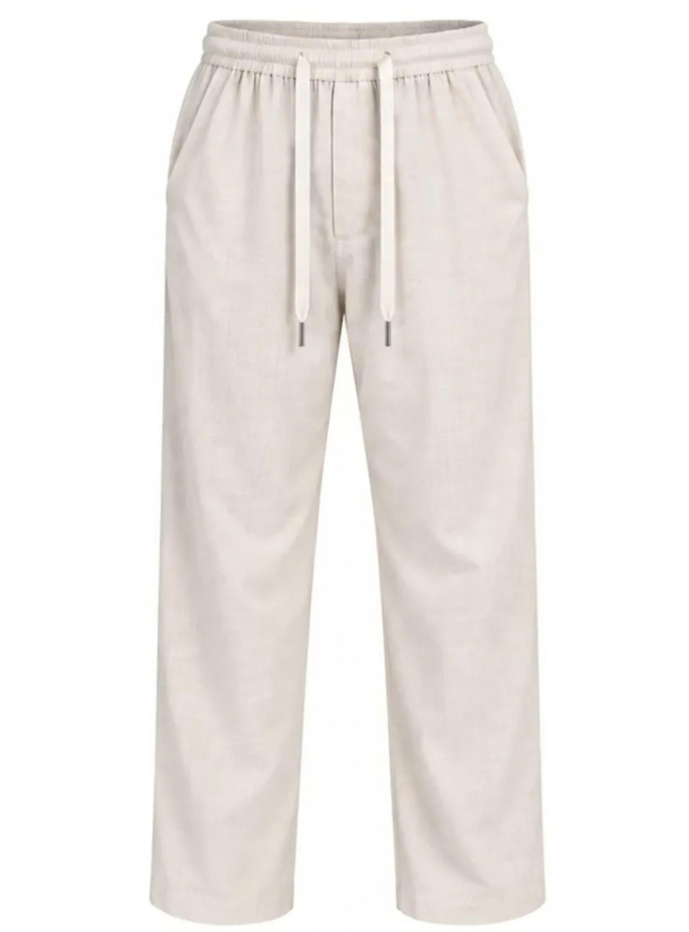Pantalón Lino Hombre Corte Recto Pretina Elasticada Premium 4032-7