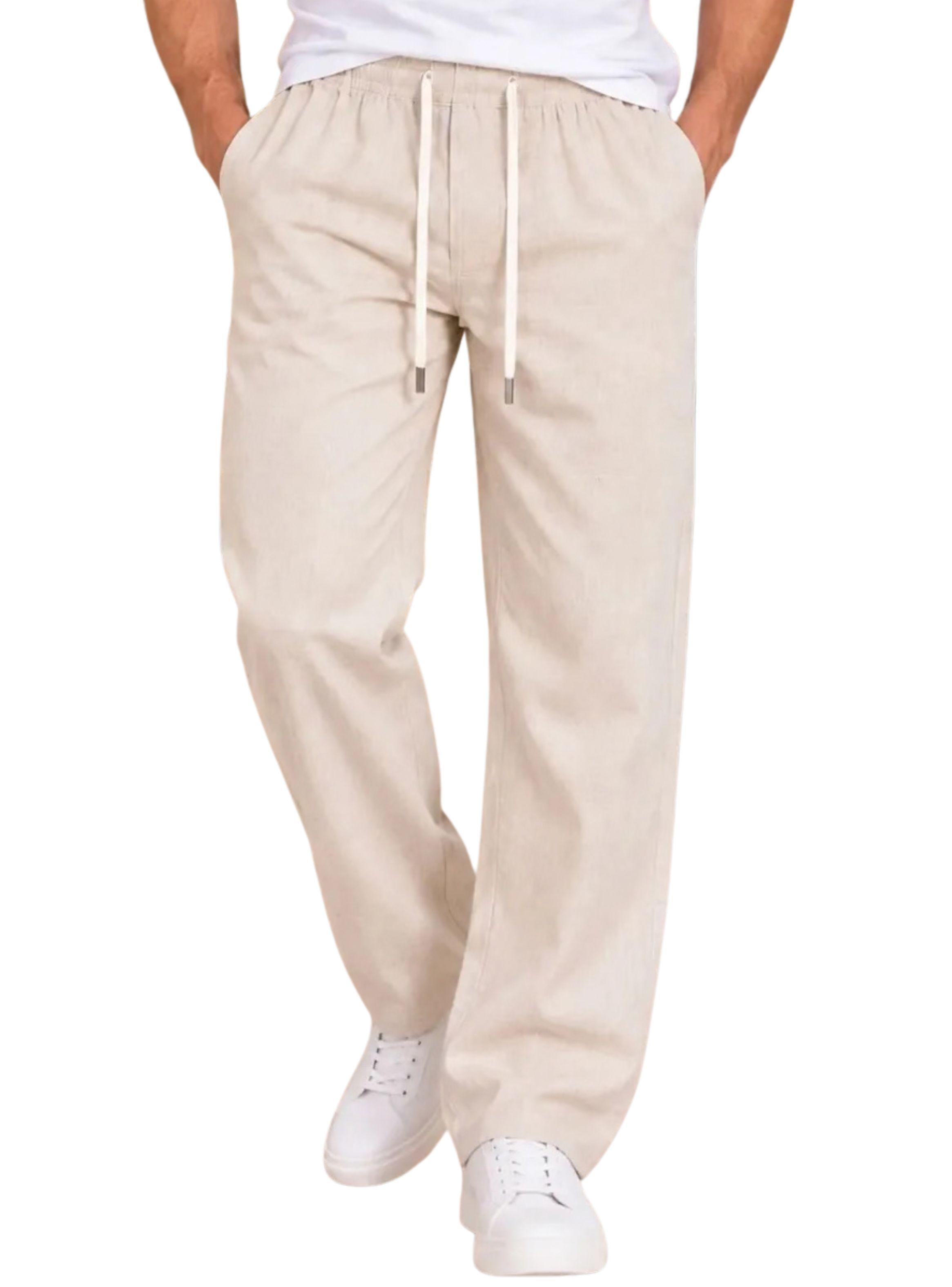 Pantalón Lino Hombre Corte Recto Pretina Elasticada Premium 4032-0