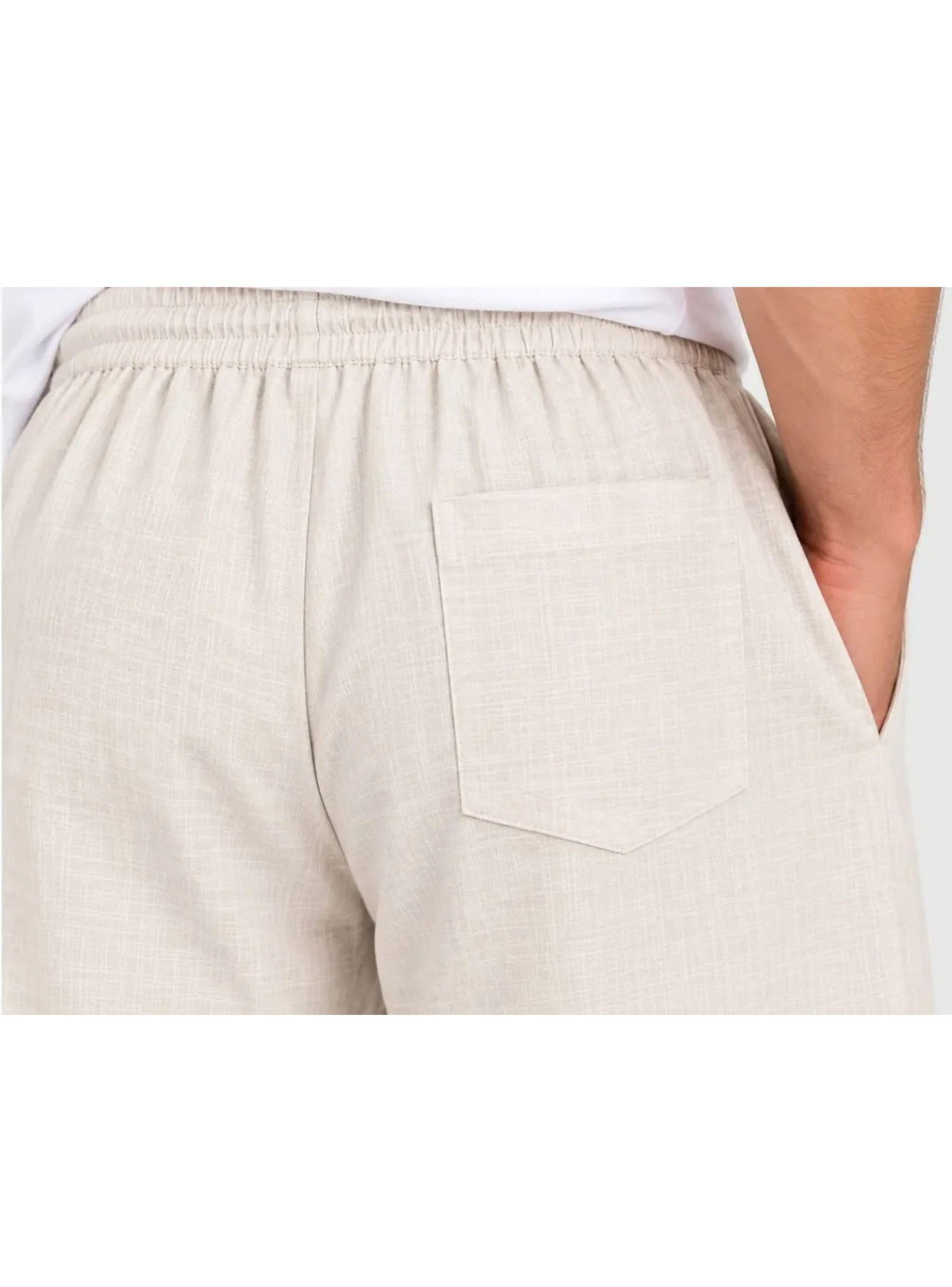 Pantalón Lino Hombre Corte Recto Pretina Elasticada Premium 4032-6