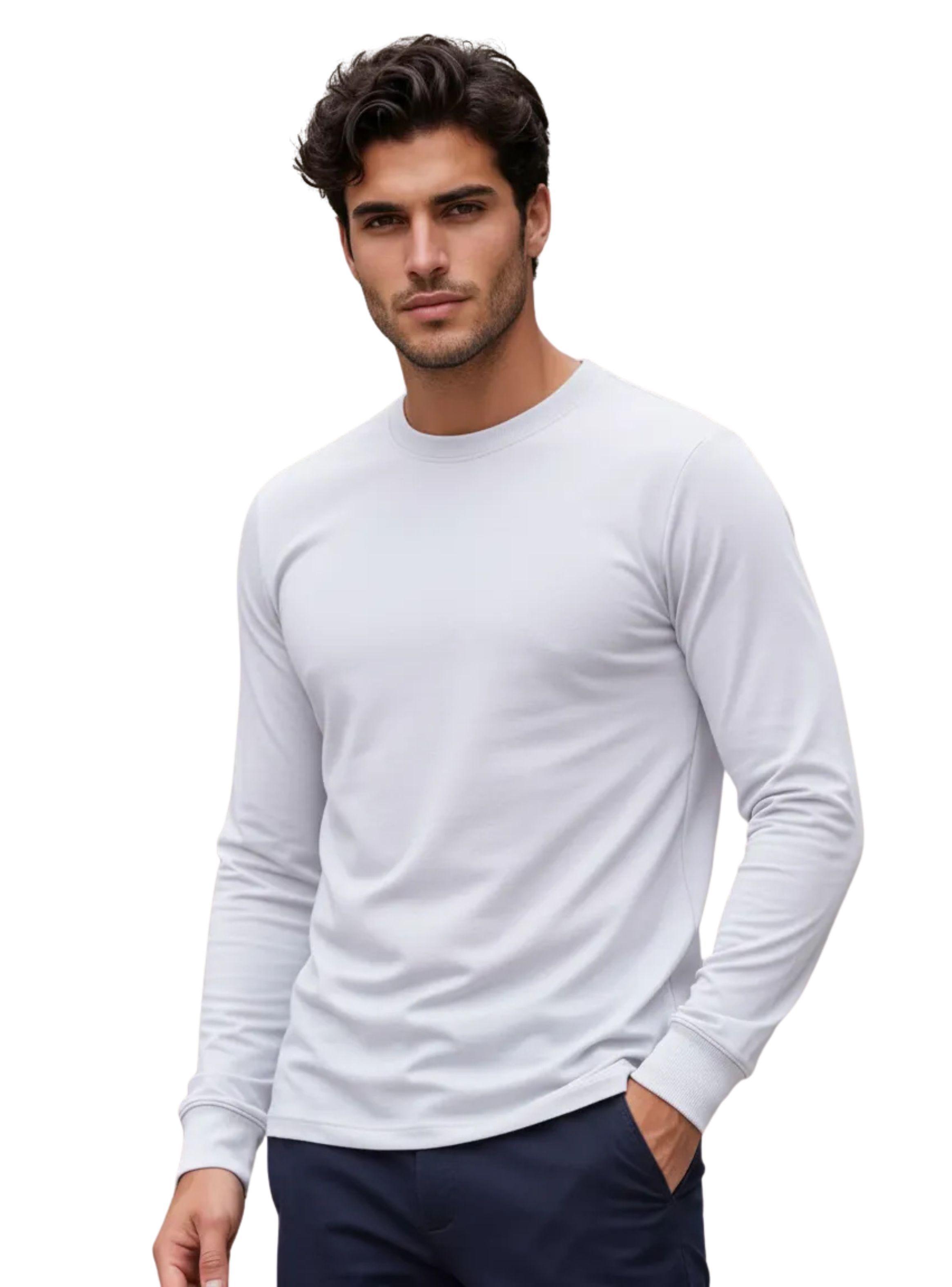 Camiseta Manga Larga Algodón, Negra, Gris, Blanco. Adulto 11-0