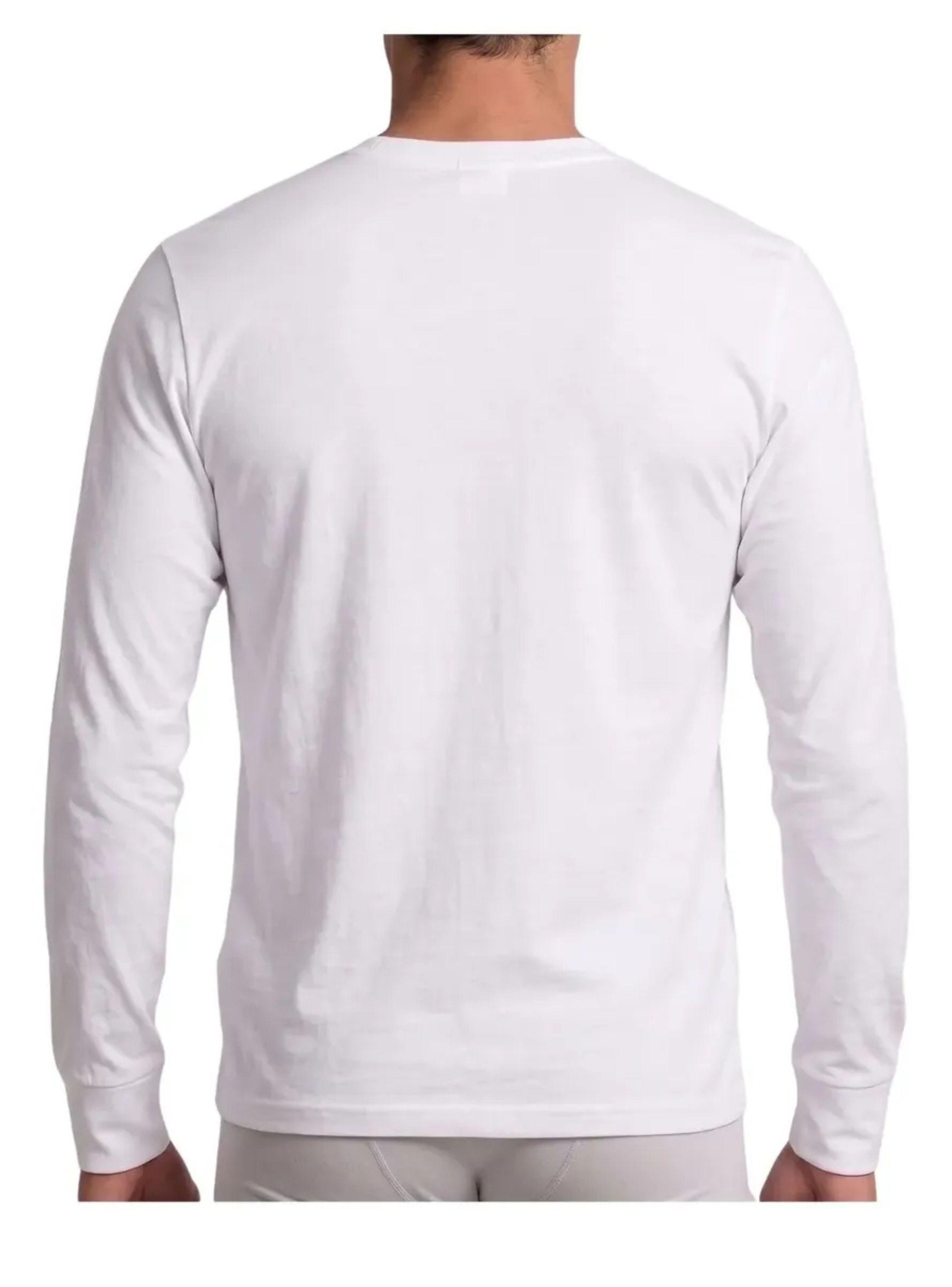 Camiseta Manga Larga Algodón, Negra, Gris, Blanco. Adulto 11-3
