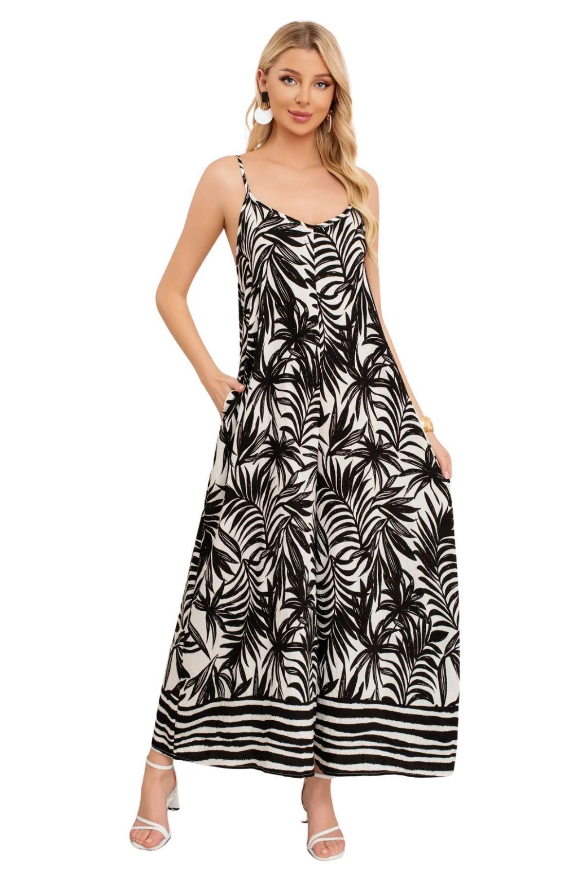 Enterito Palazzo Mujer Con Tirantes Ajustables Y Bolsillos 3353-1