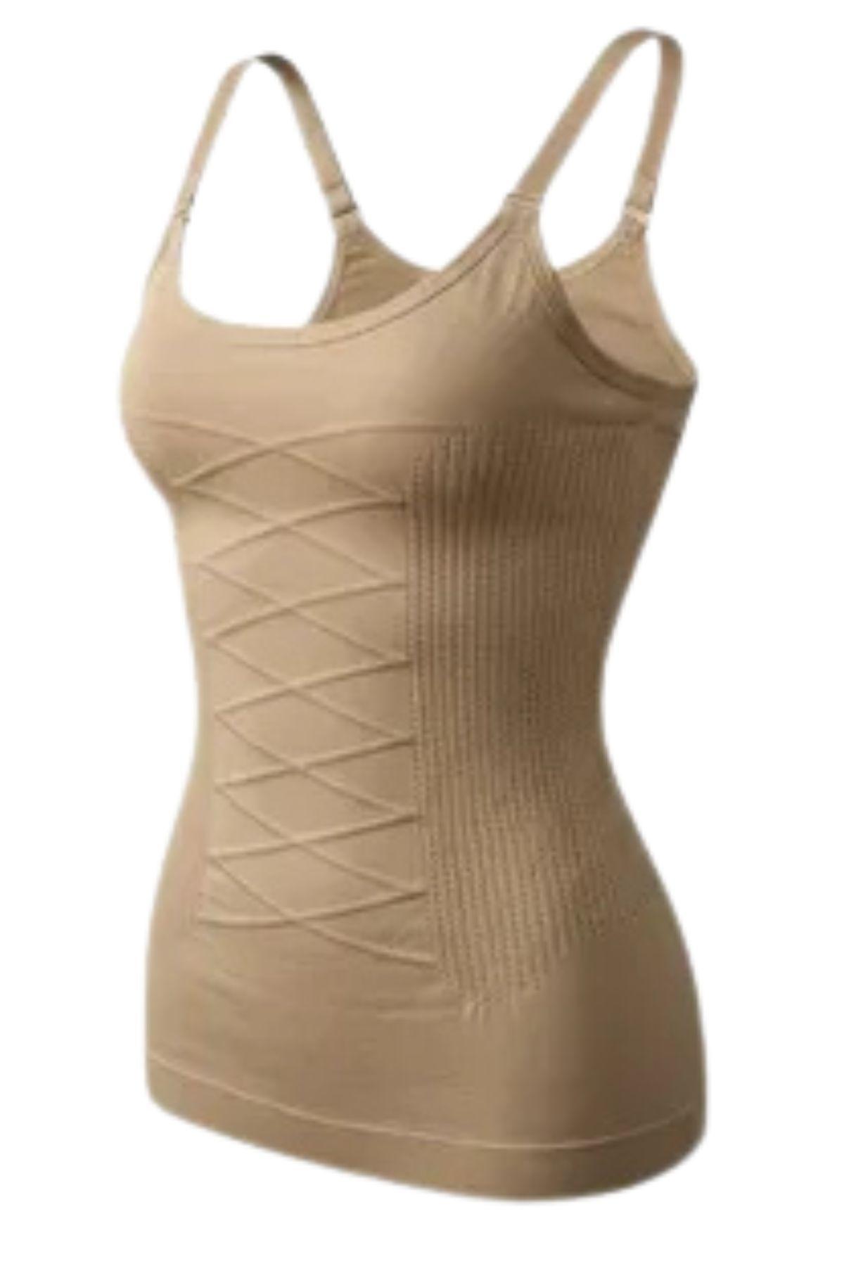 Camiseta Pabilo Reductora Mujer Faja Nylon Compresión 1000-1