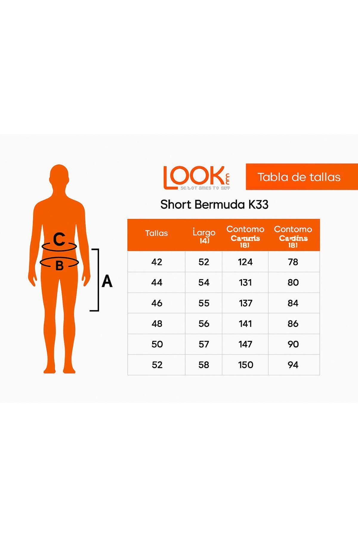 Short Bermuda Cargo Hombre. Pantalón Corto. Bolsillos K33-5