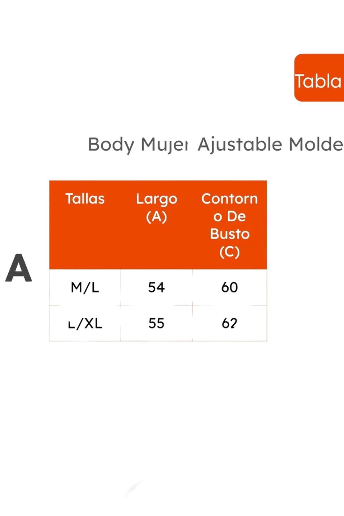Body Mujer Ajustable Modelador. Compresión Calce Comodo 254-6