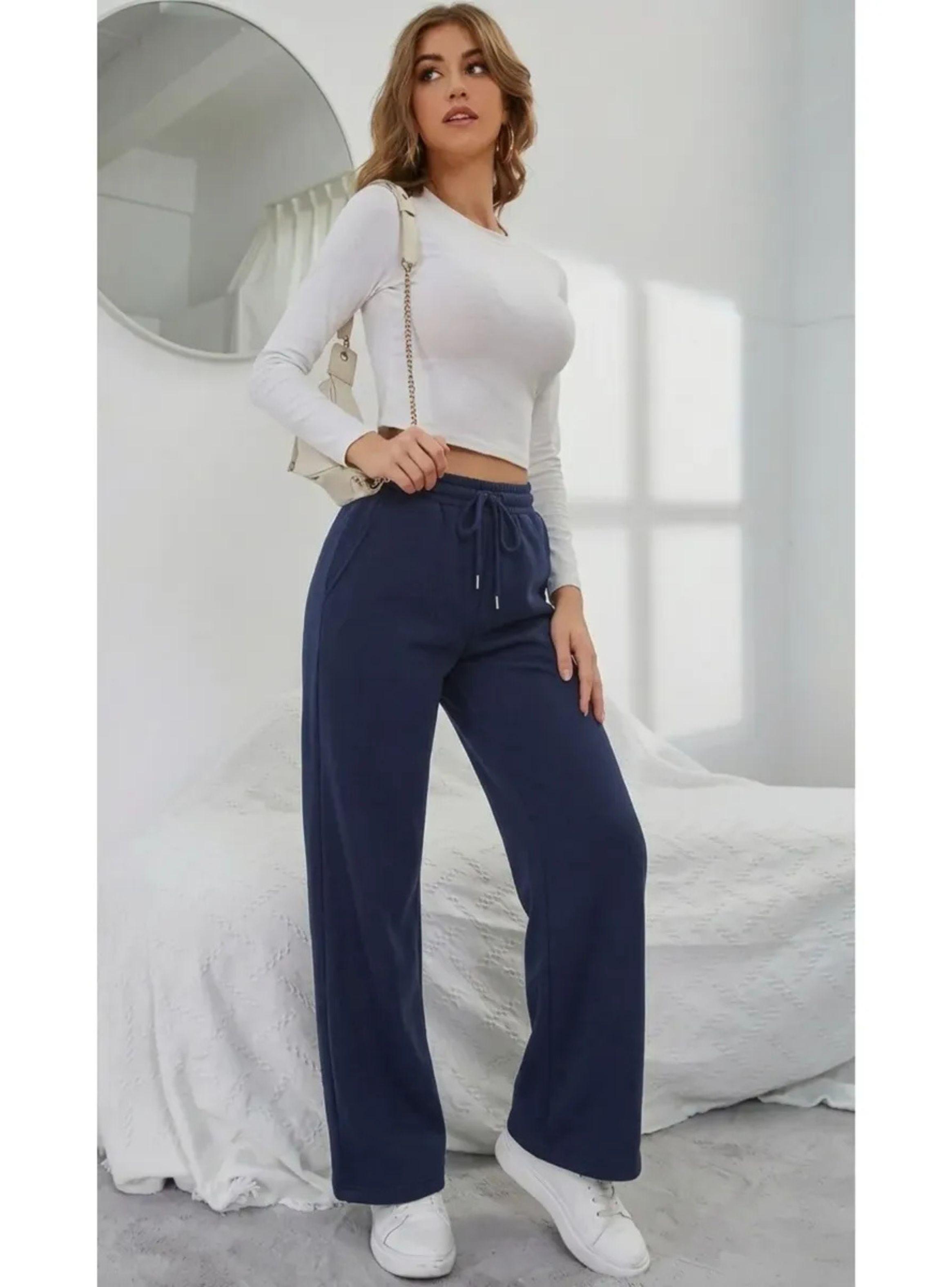 Pantalón Recto Jogger Buzo Mujer Algodón Forro Polar 138-4