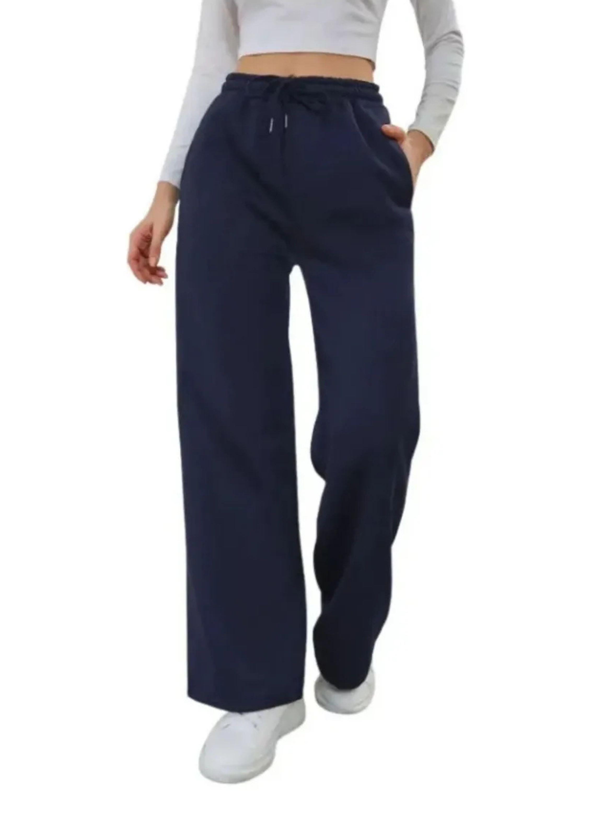 Pantalón Recto Jogger Buzo Mujer Algodón Forro Polar 138-5
