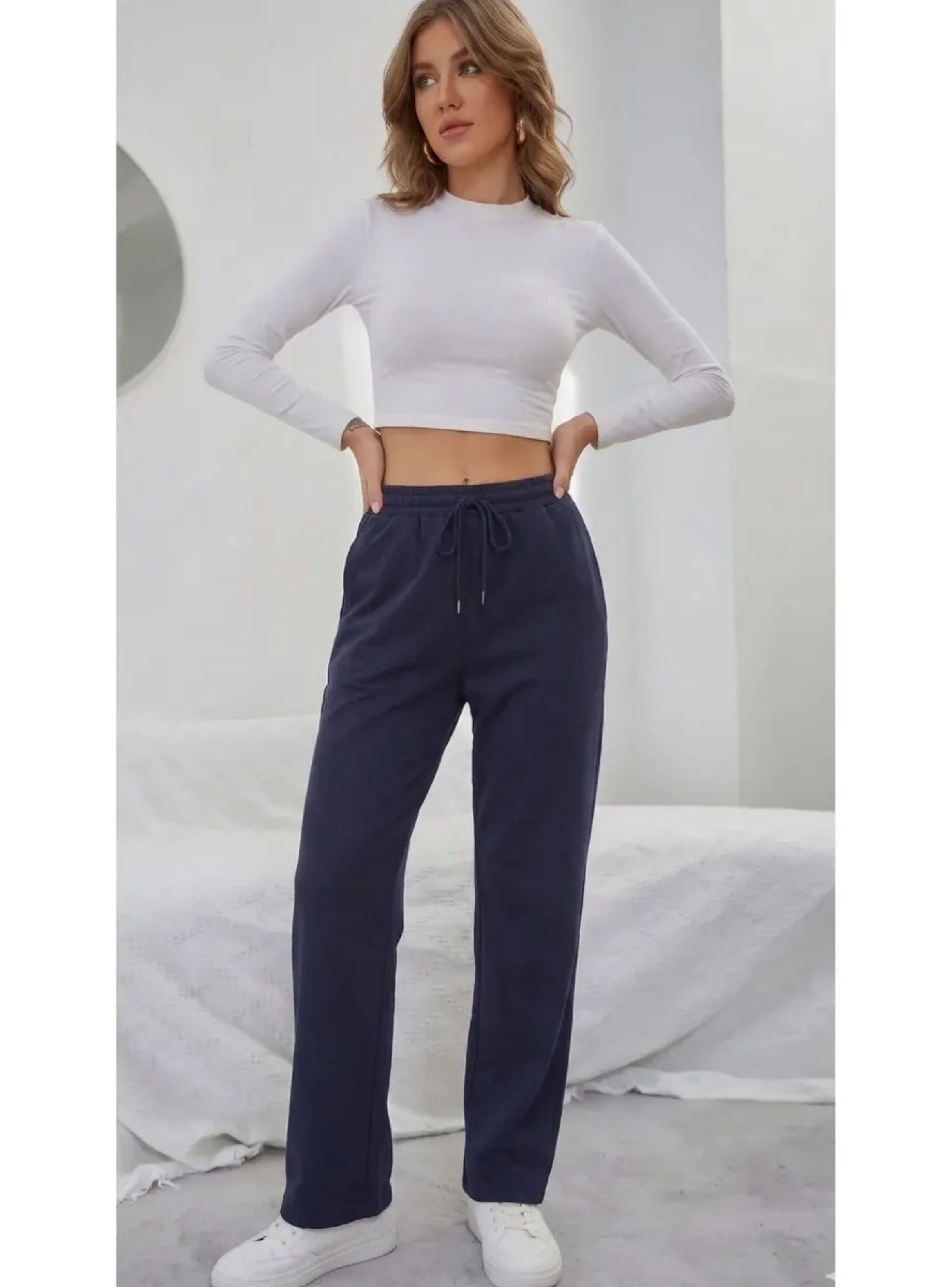 Pantalón Recto Jogger Buzo Mujer Algodón Forro Polar 138-3