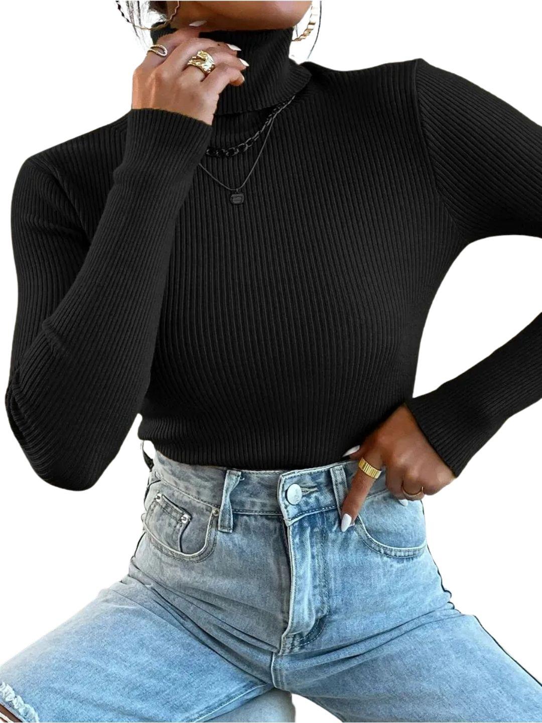 Sweater Beatle Lana Mujer Cuello Alto Doble Otoño Invierno T50-0