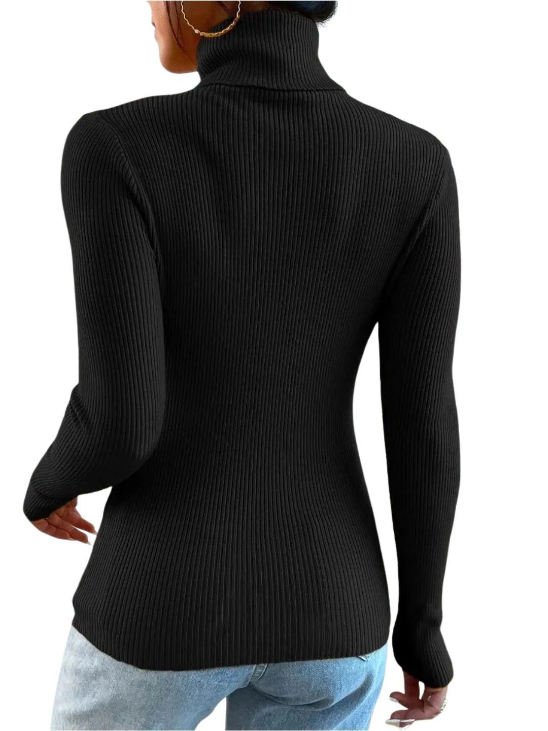 Sweater Beatle Lana Mujer Cuello Alto Doble Otoño Invierno T50-1