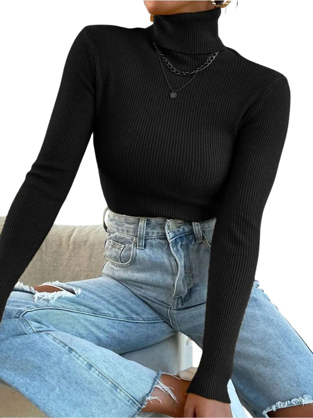 Sweater Beatle Lana Mujer Cuello Alto Doble Otoño Invierno T50-2