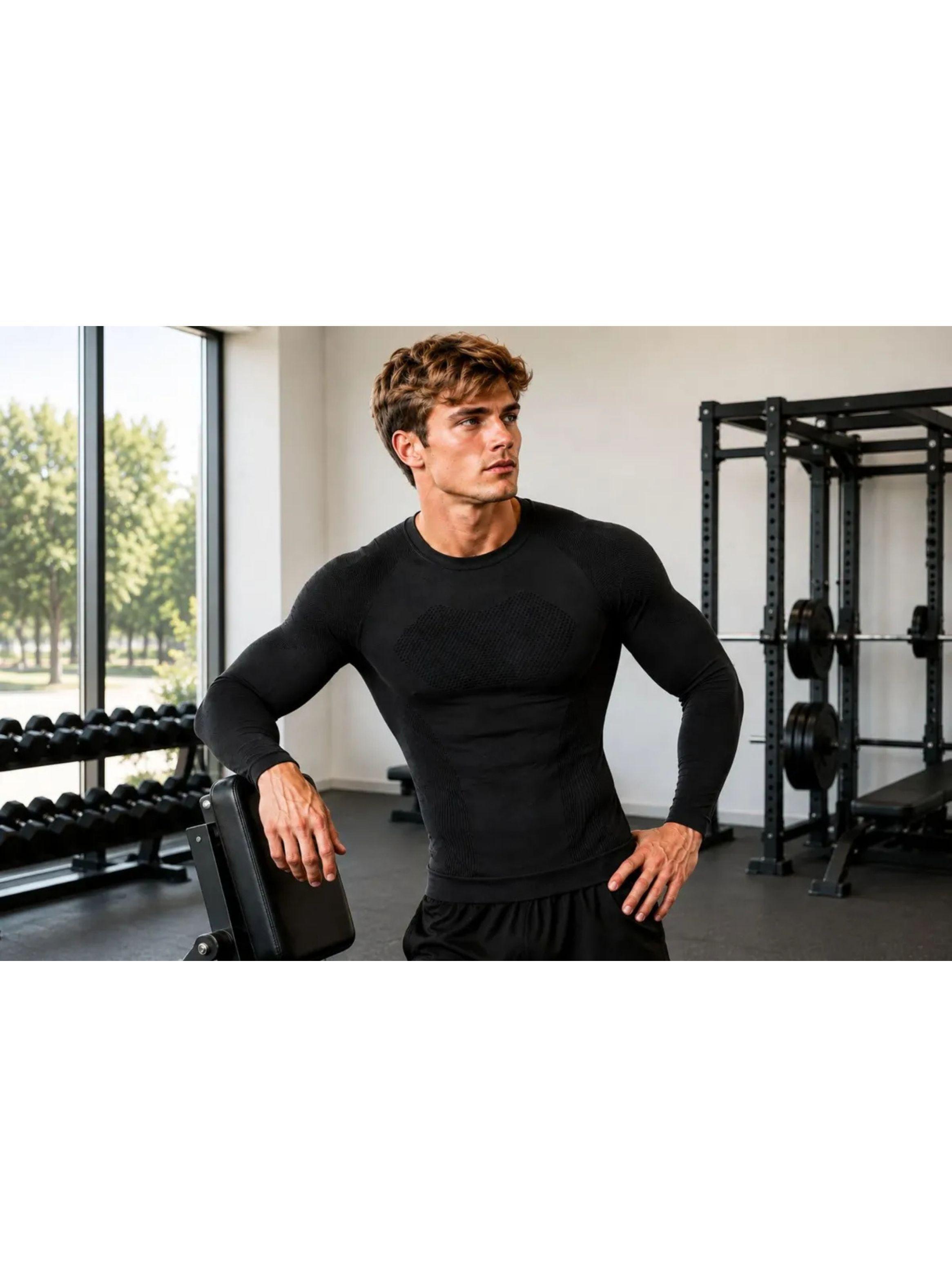 Camiseta Hombre Compresión Deportiva Gimnasio Primera Capa 7463-2