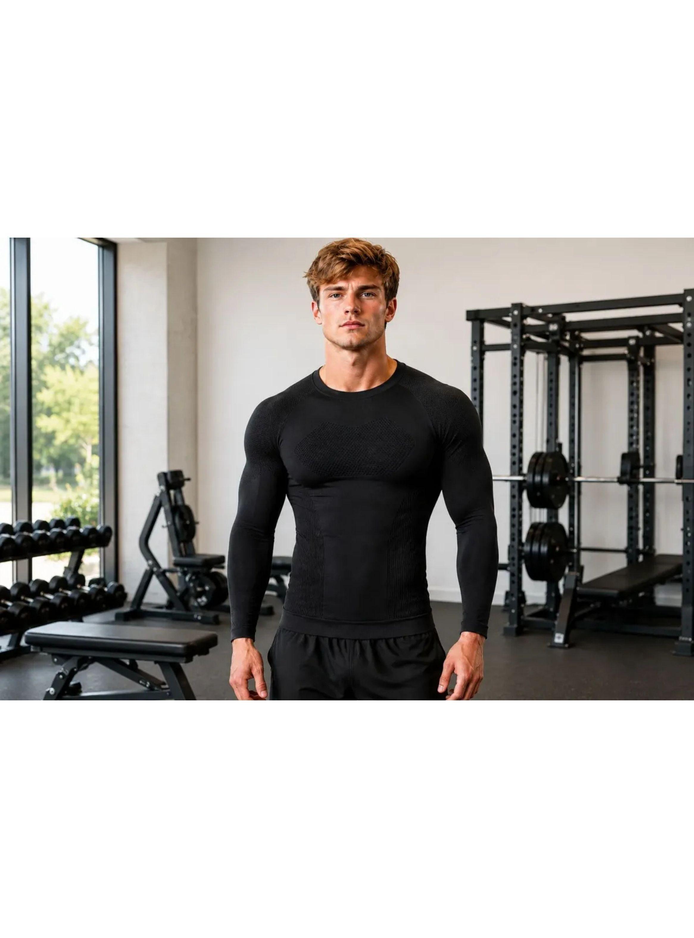 Camiseta Hombre Compresión Deportiva Gimnasio Primera Capa 7463-3
