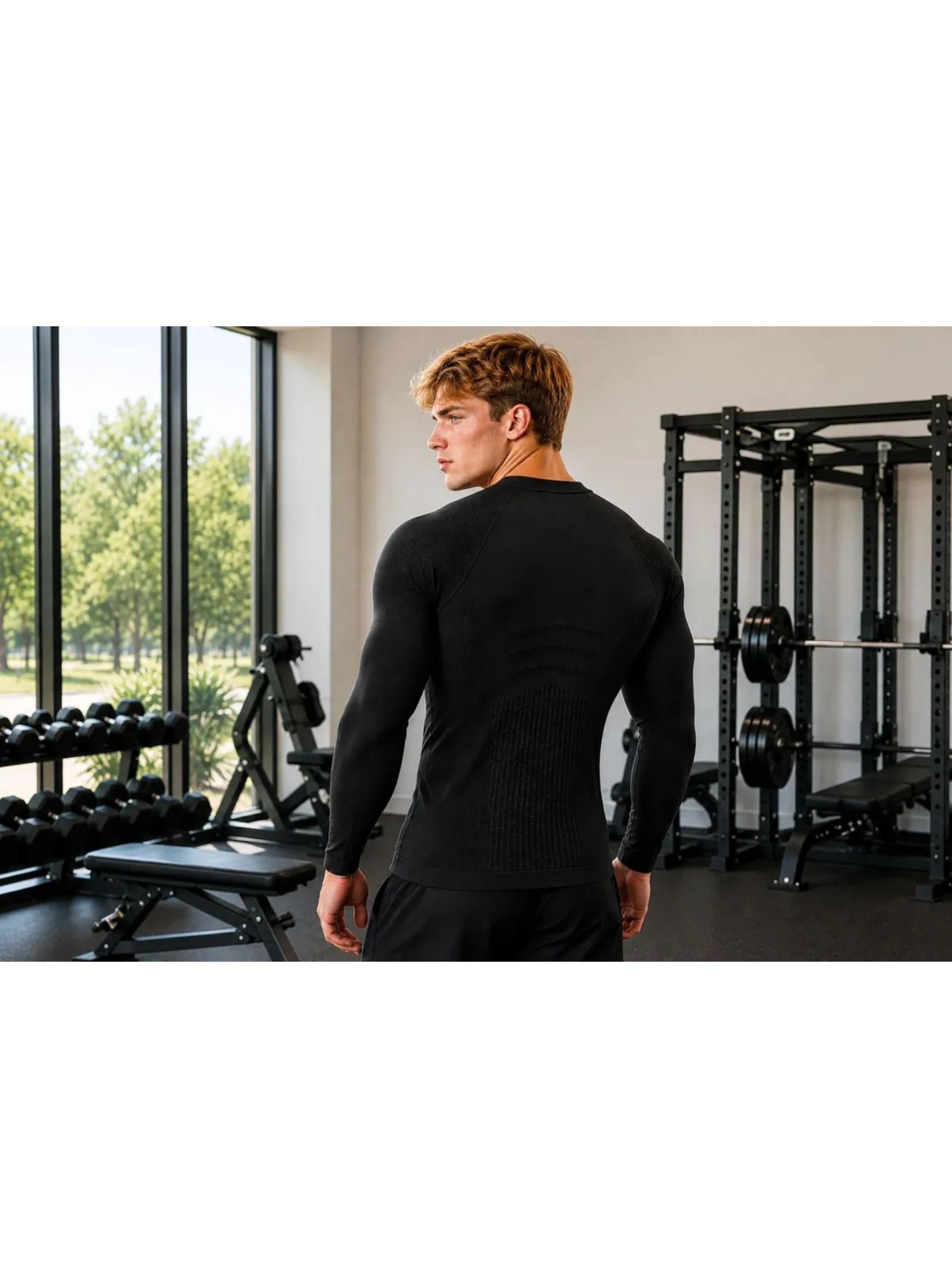 Camiseta Hombre Compresión Deportiva Gimnasio Primera Capa 7463-4