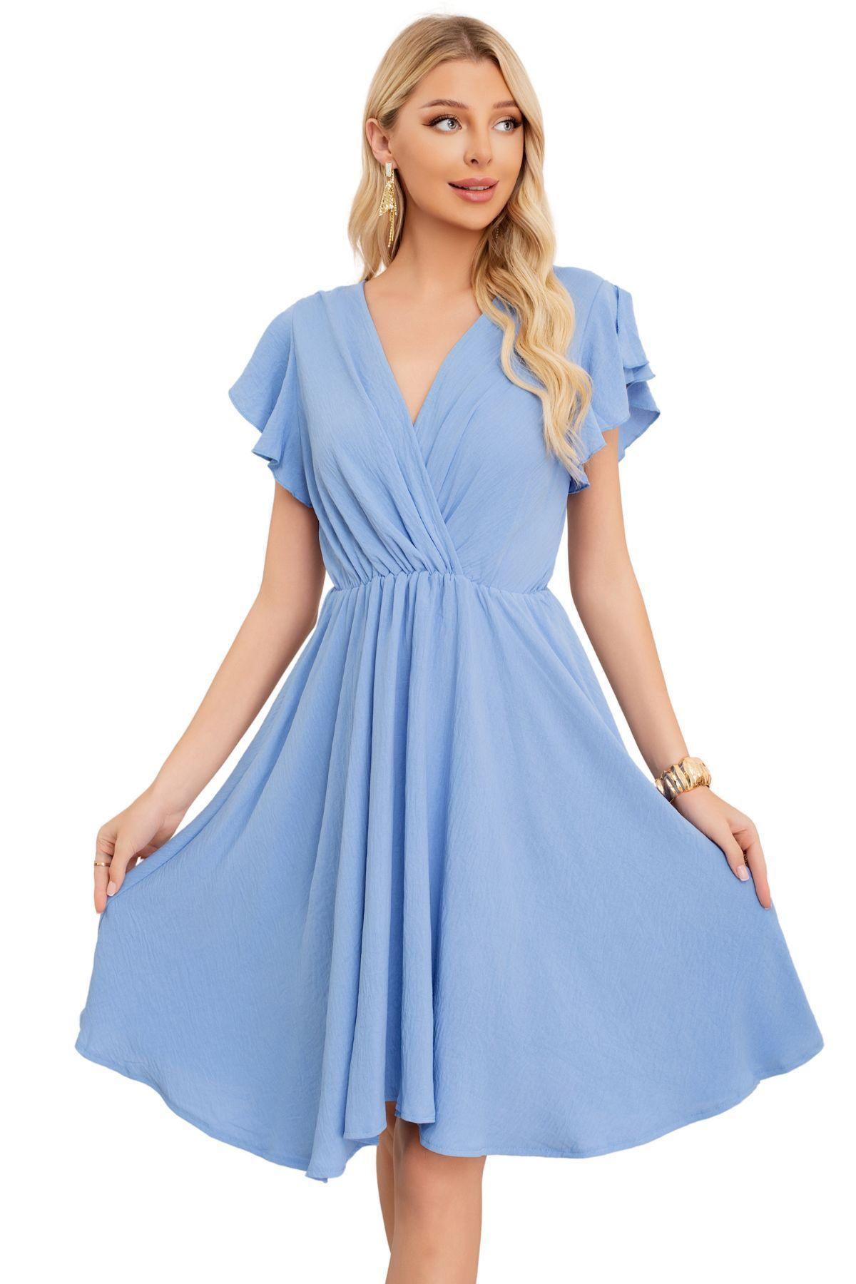 Vestido Corto De Mujer Midi. Semi Formal  Primavera Verano 3398-0