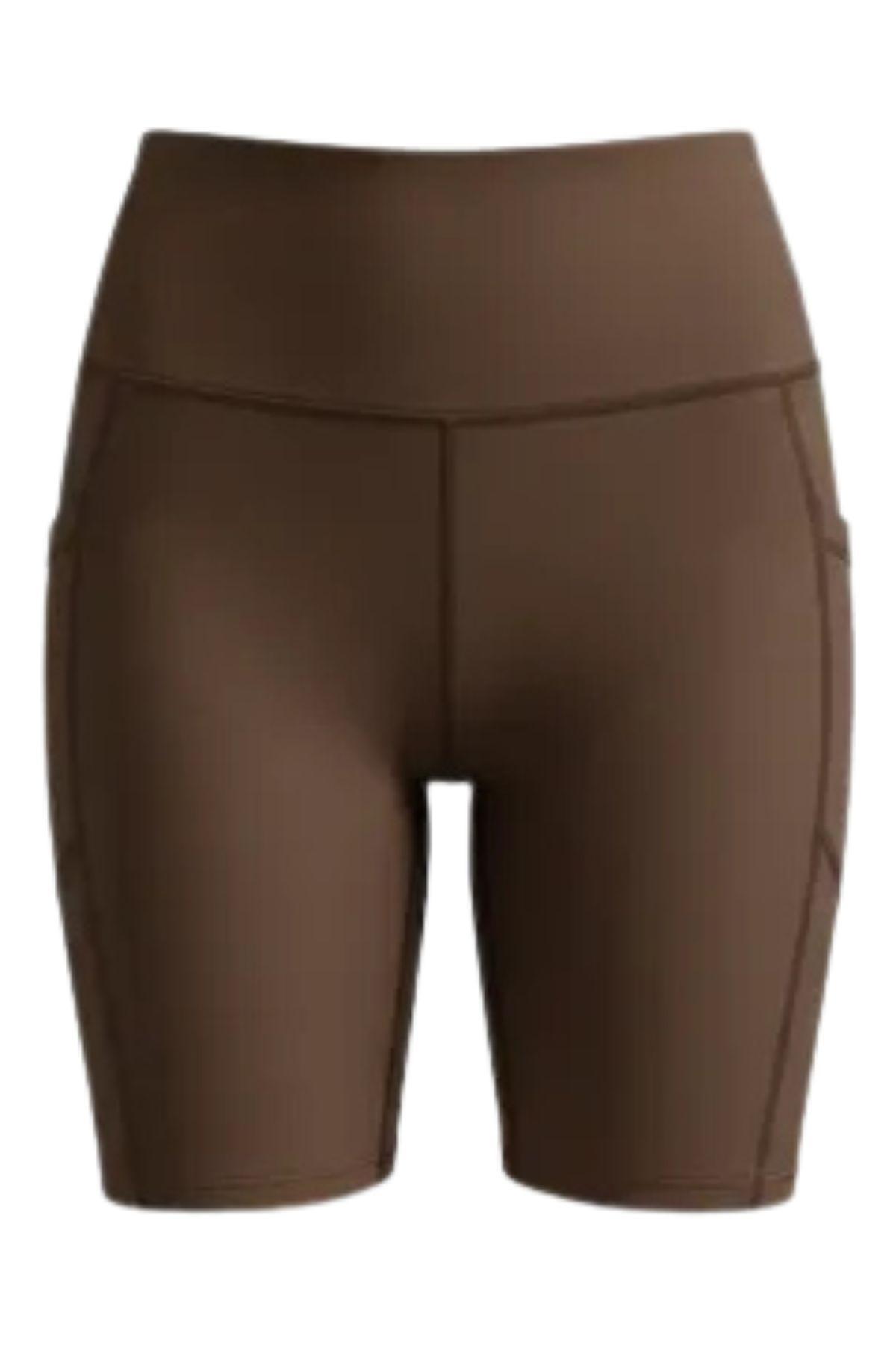 Calza Corta Mujer, Short Deportivo Tiro Alto, Bolsillos 0358-2